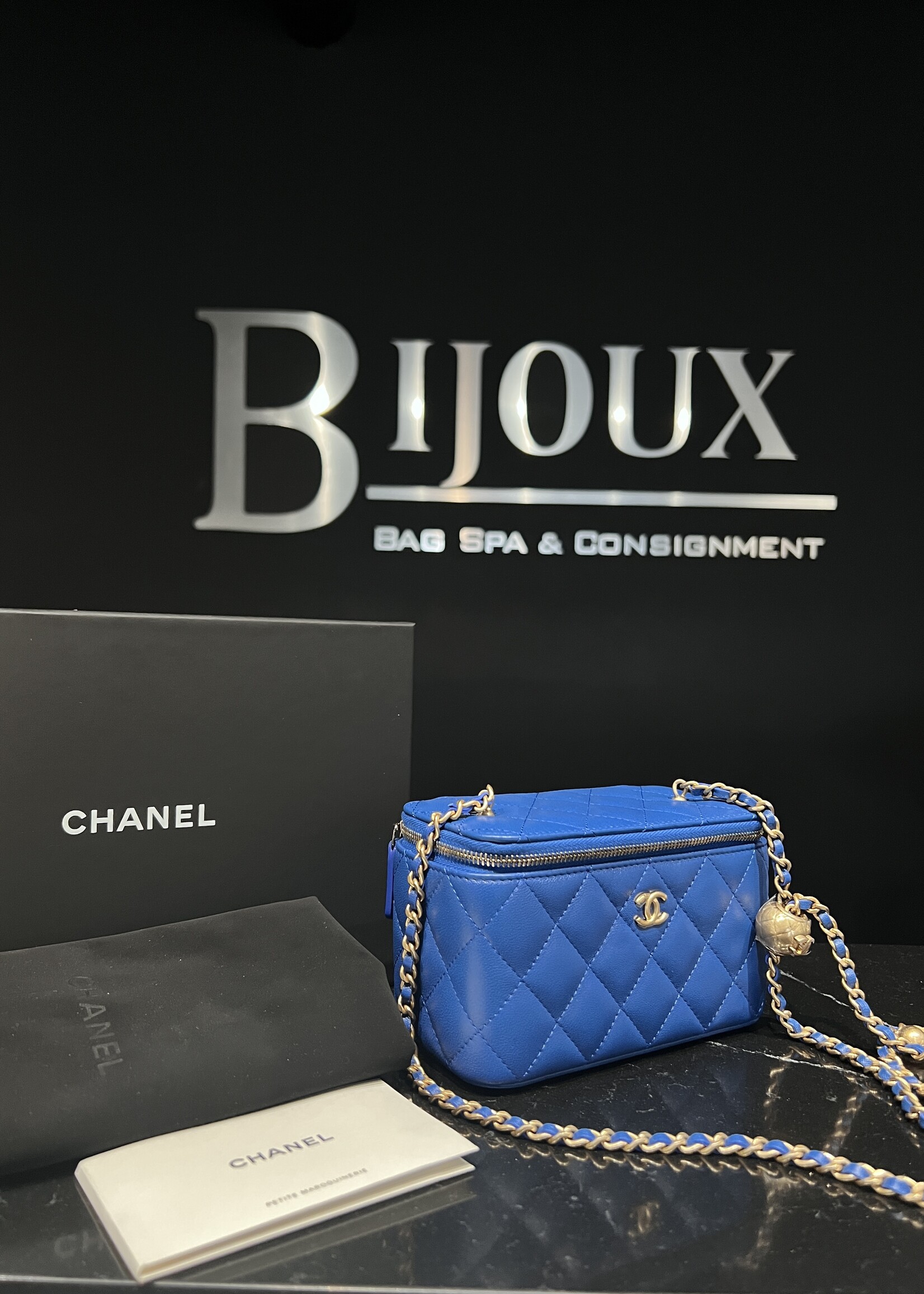 Chanel SOLD - Chanel Vanity Pearl Blue