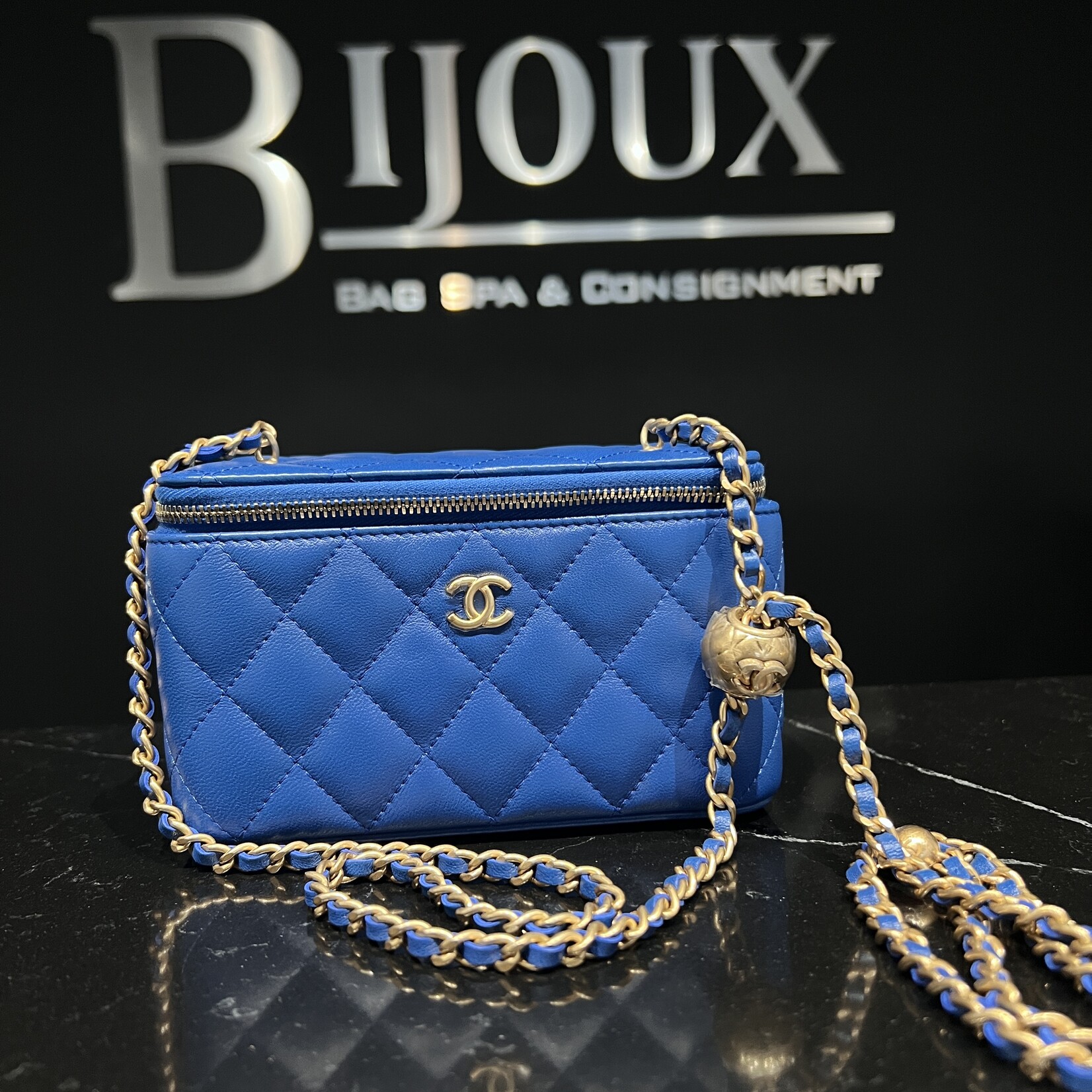 Chanel SOLD - Chanel Vanity Pearl Blue