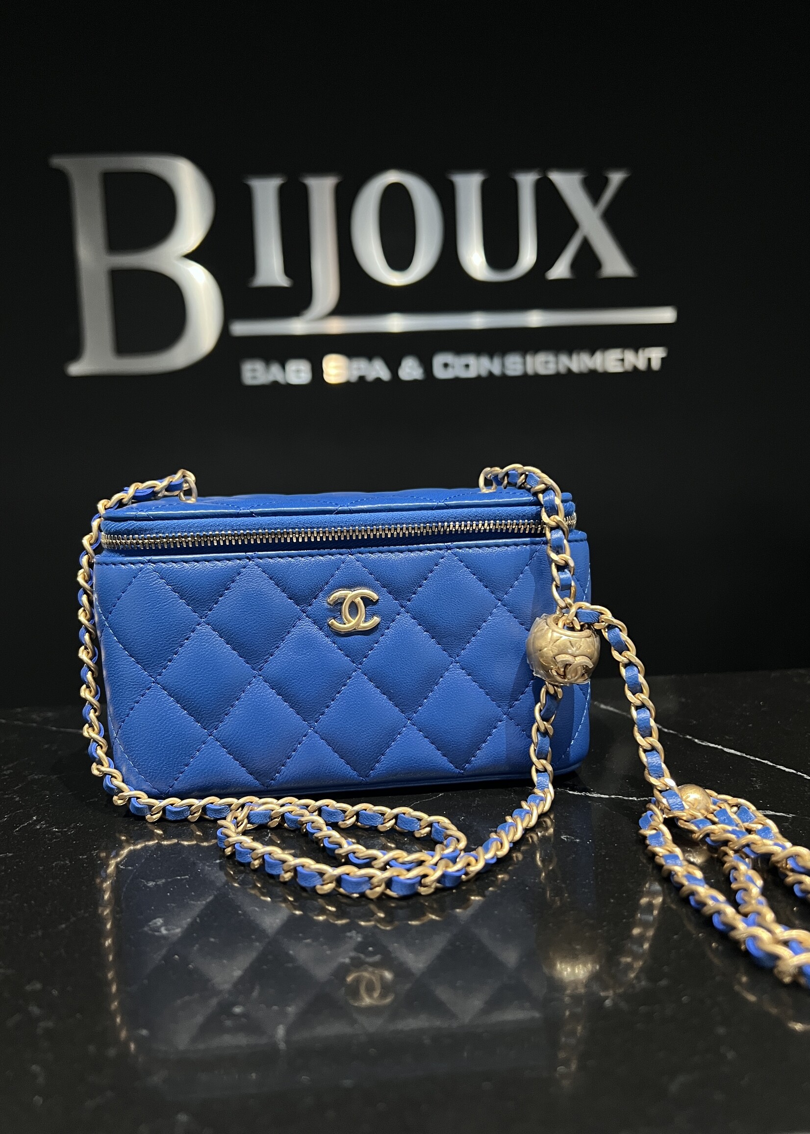 Chanel SOLD - Chanel Vanity Pearl Blue