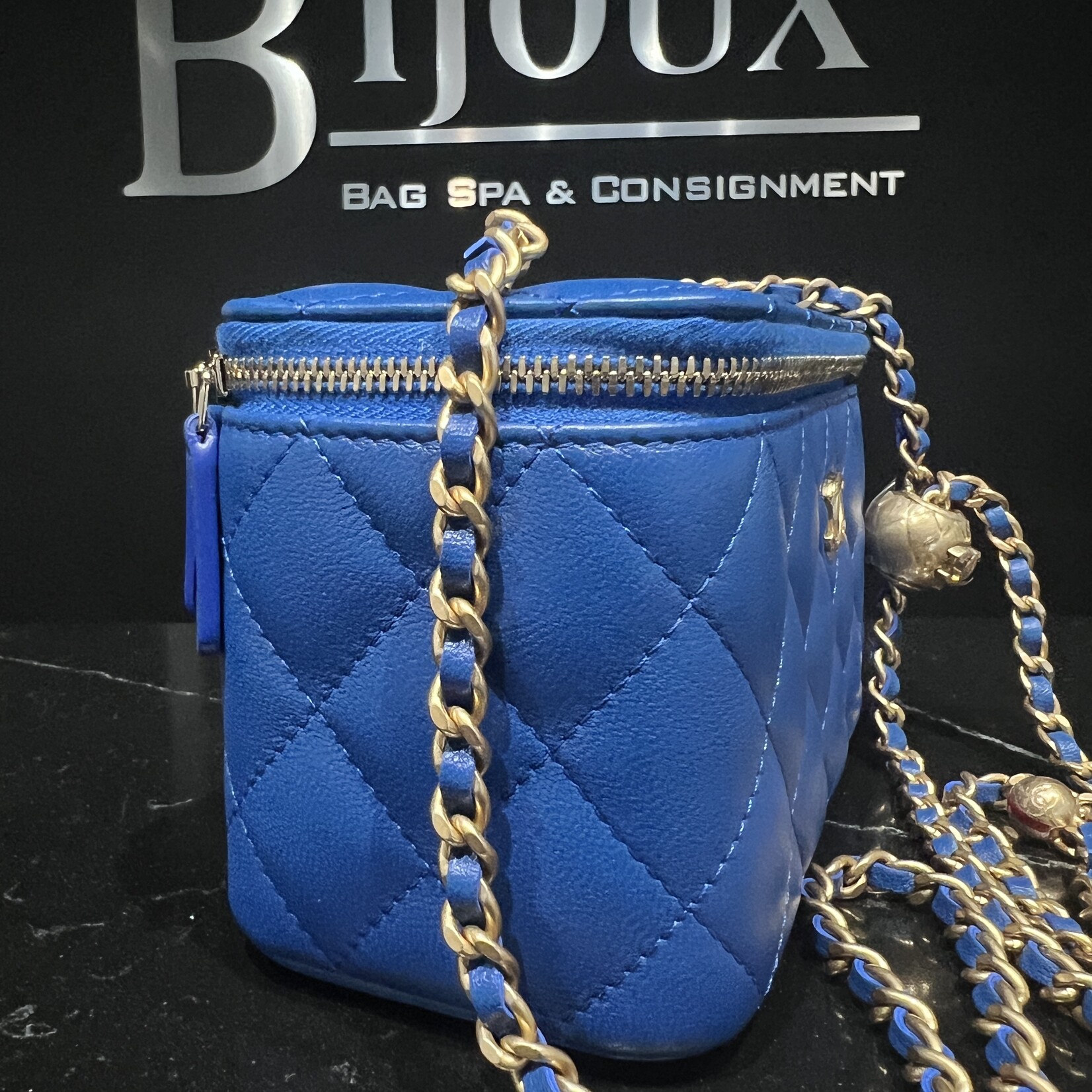 Chanel SOLD - Chanel Vanity Pearl Blue