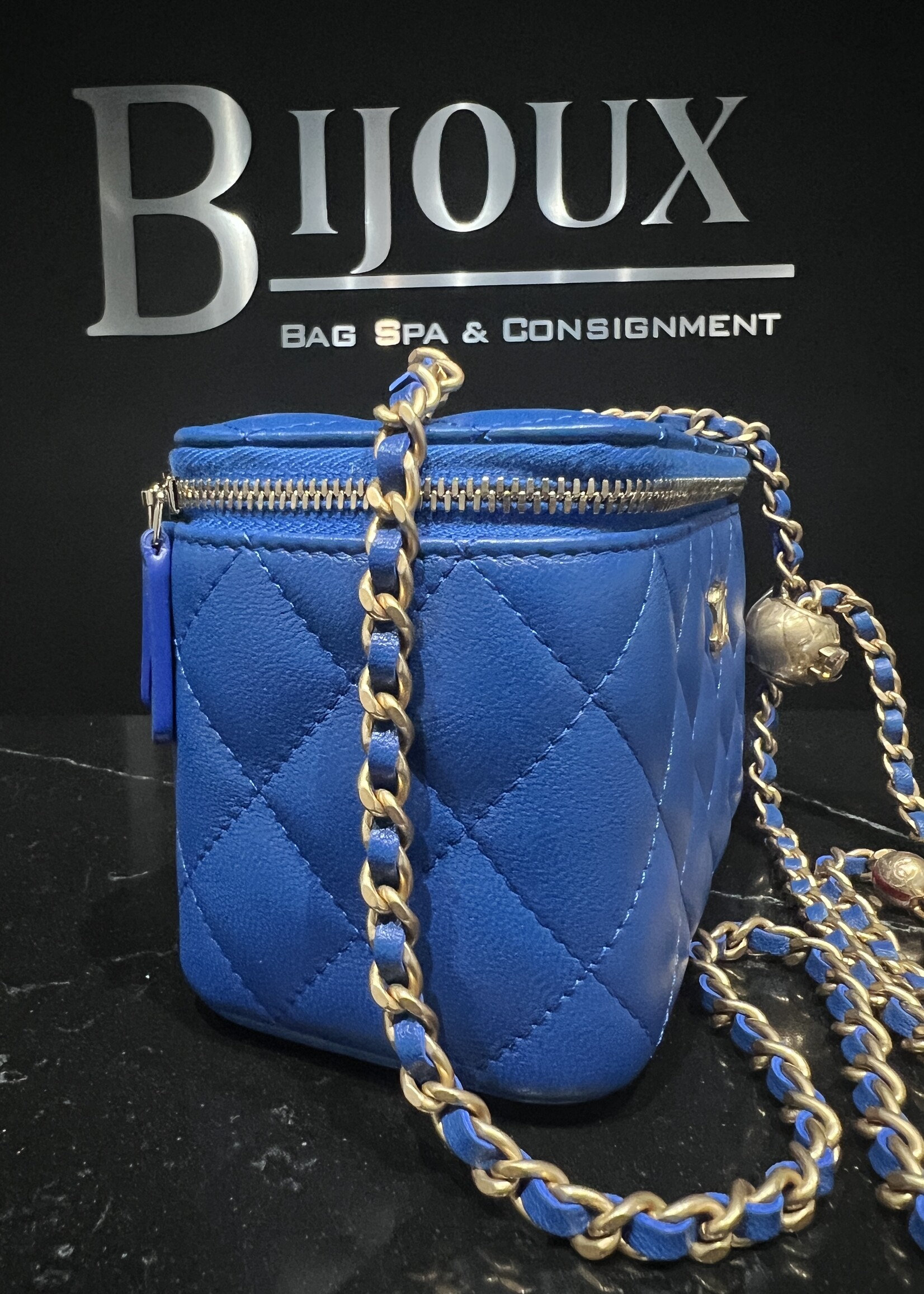 Chanel SOLD - Chanel Vanity Pearl Blue