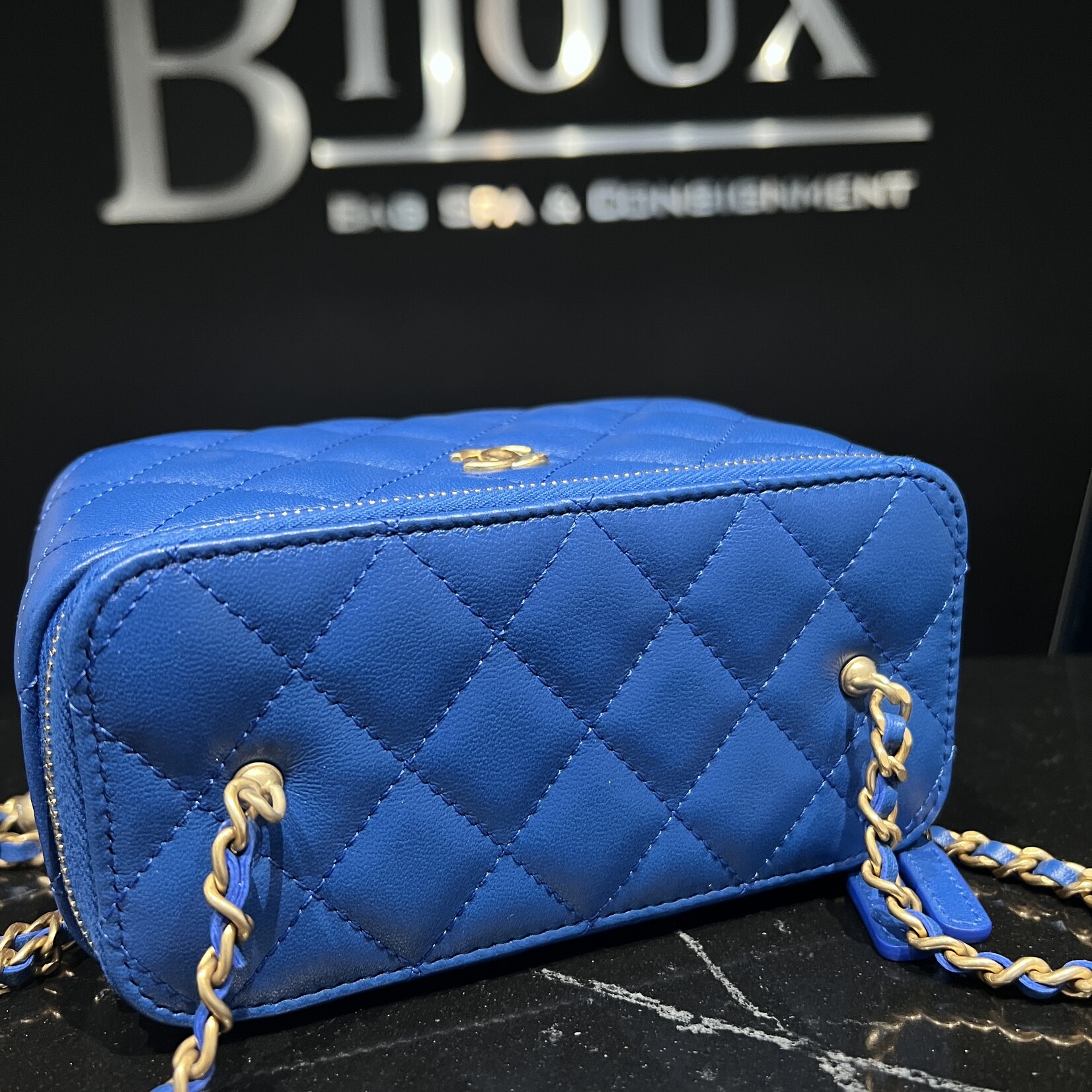 Chanel SOLD - Chanel Vanity Pearl Blue