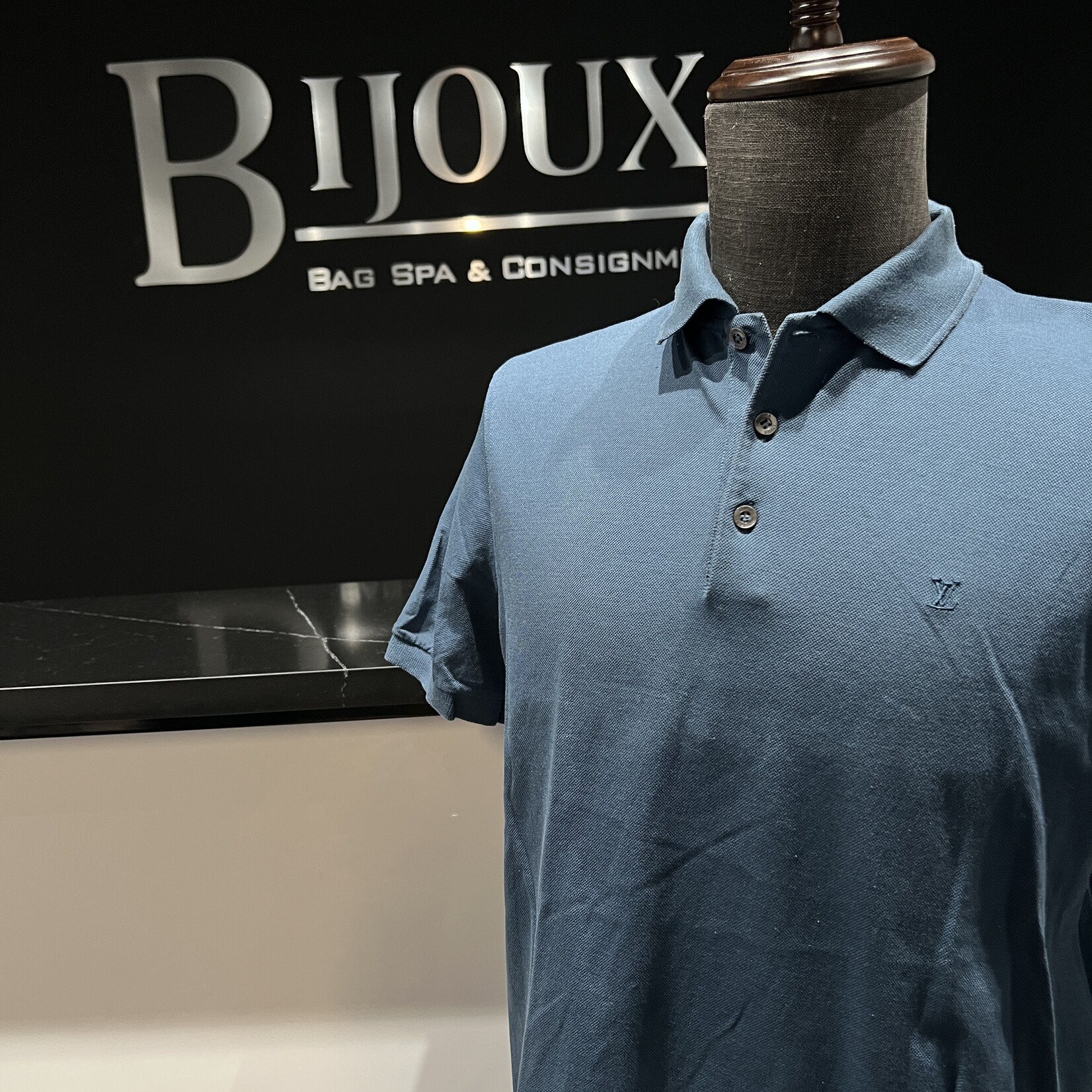 Louis Vuitton Louis Vuitton Cotton Polo L - Slate Blue