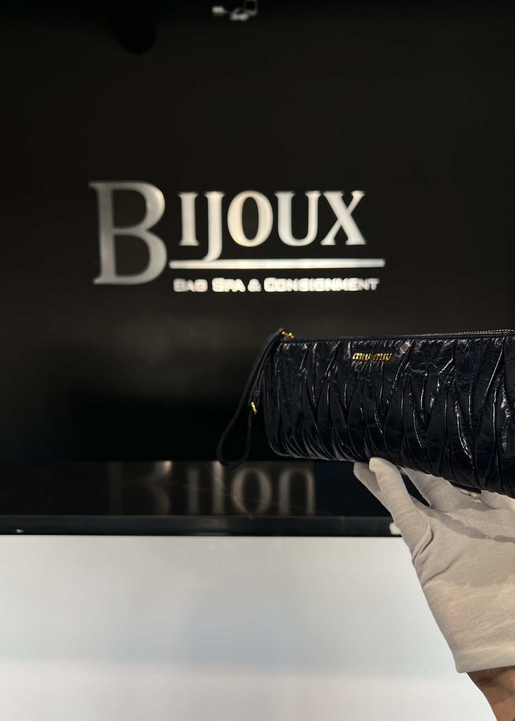 Miu MIu SOLD- Miu Miu Clutch Navy