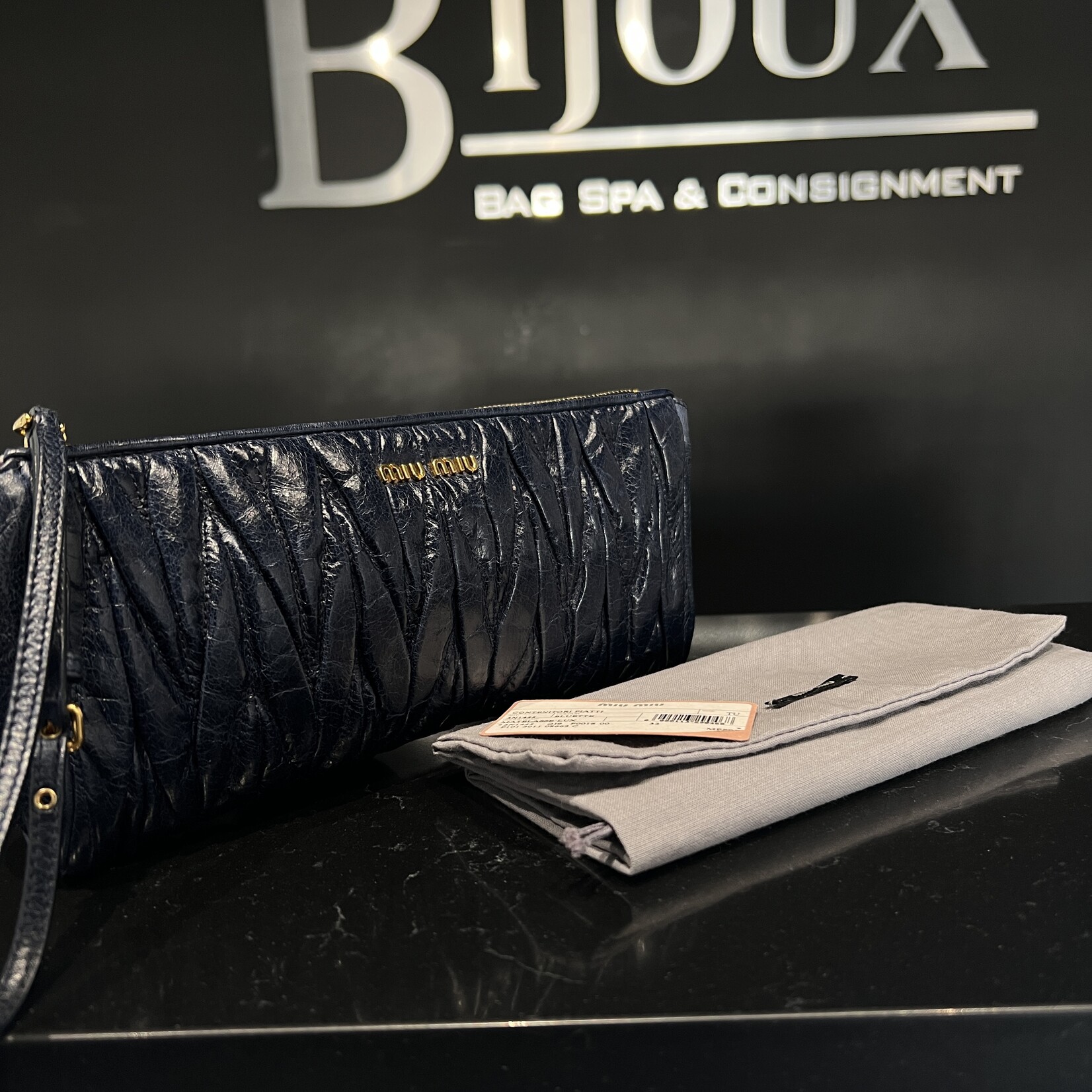 Miu MIu SOLD- Miu Miu Clutch Navy