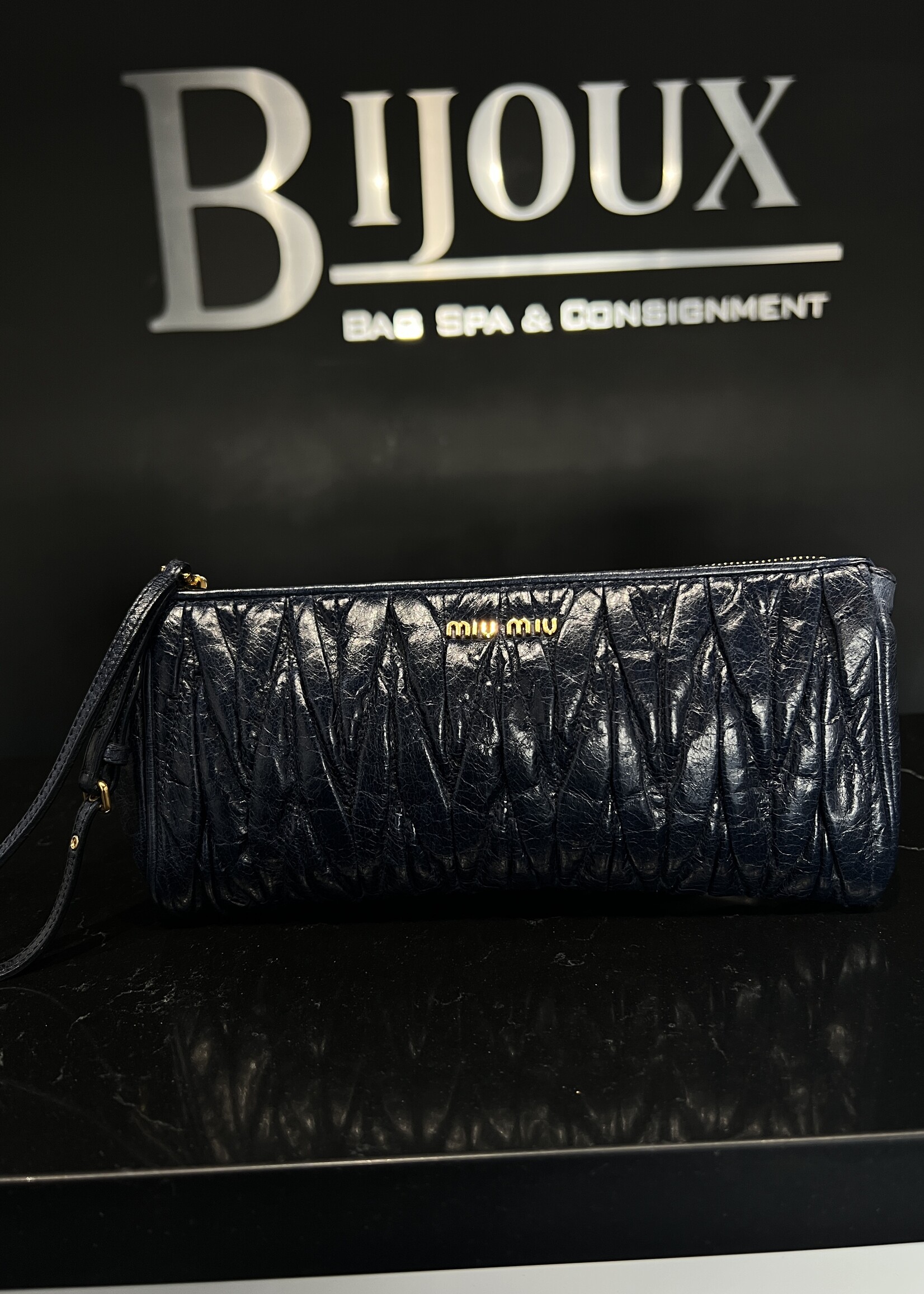 Miu MIu SOLD- Miu Miu Clutch Navy