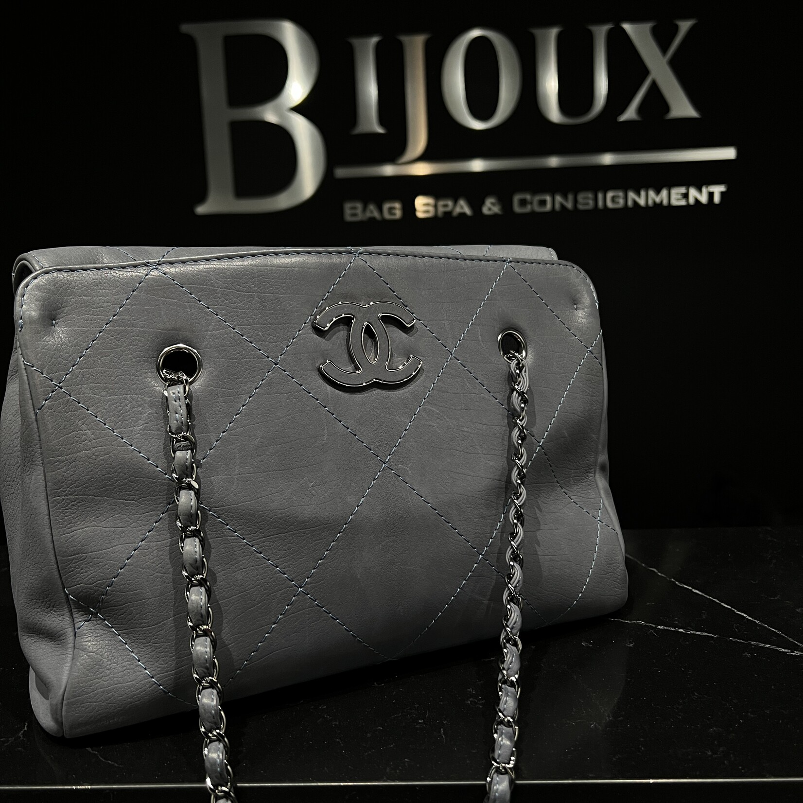 Chanel SOLD- Chanel Hampton Grey Tote