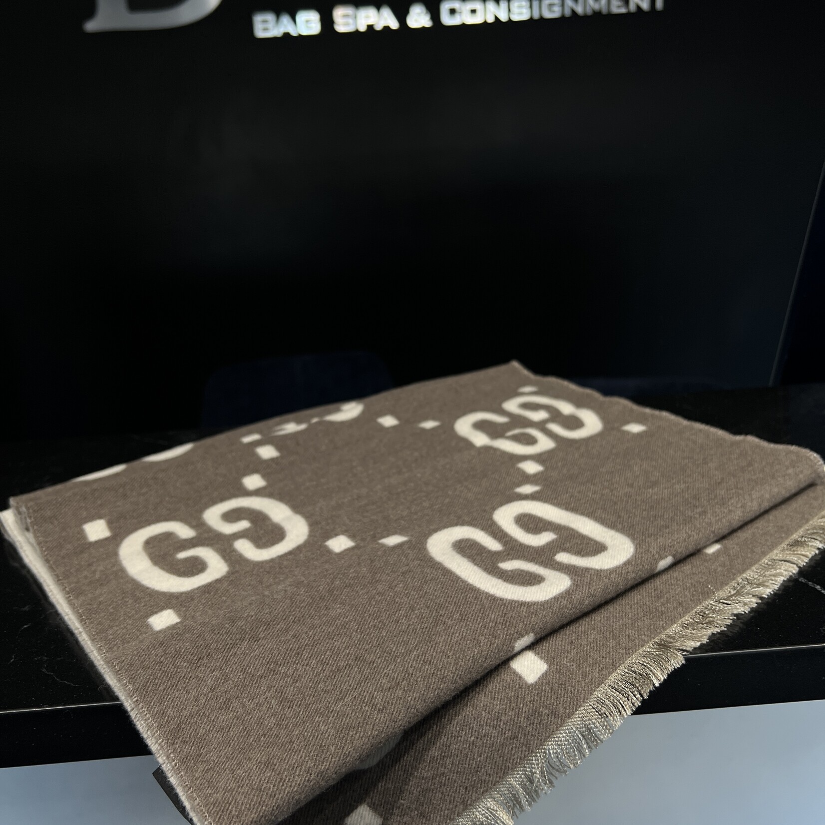 Gucci SOLD- Gucci Wool Brown Scarf
