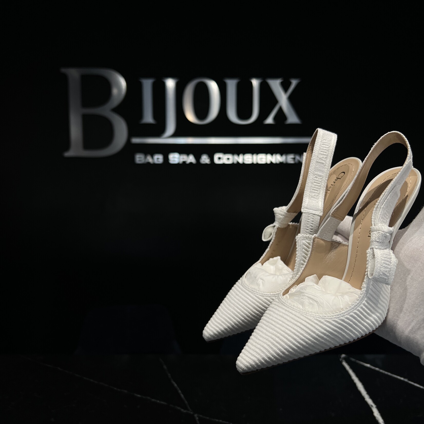 Christian Dior SOLD - Christian Dior Slingback White Heels -36