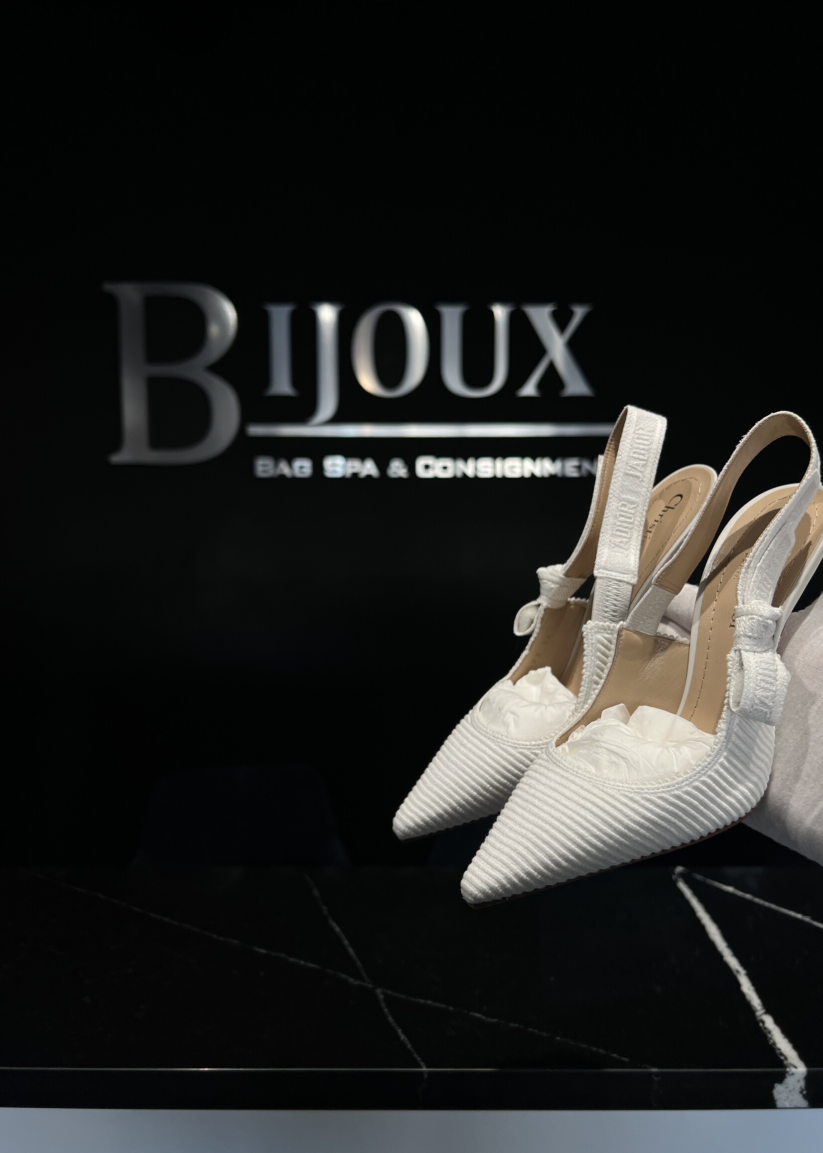 Christian Dior SOLD - Christian Dior Slingback White Heels -36