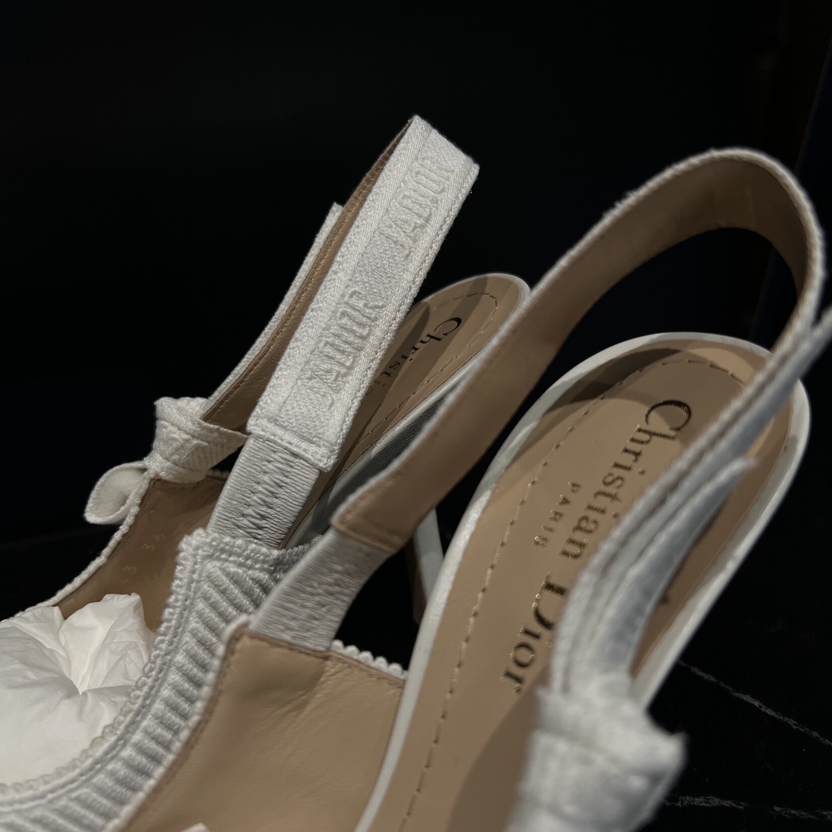 Christian Dior SOLD - Christian Dior Slingback White Heels -36