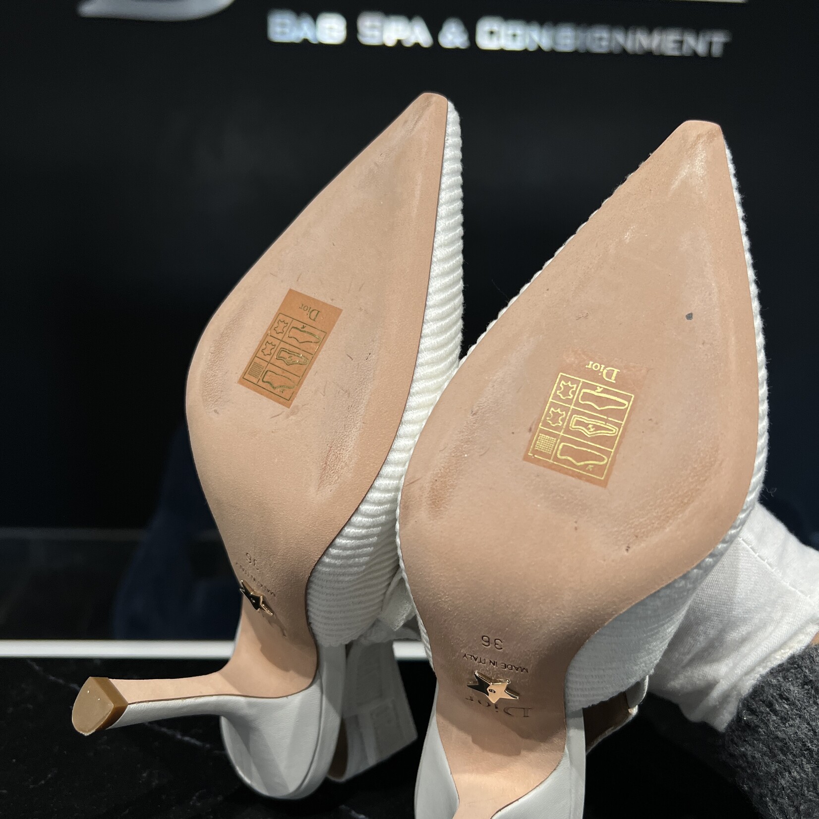 Christian Dior SOLD - Christian Dior Slingback White Heels -36