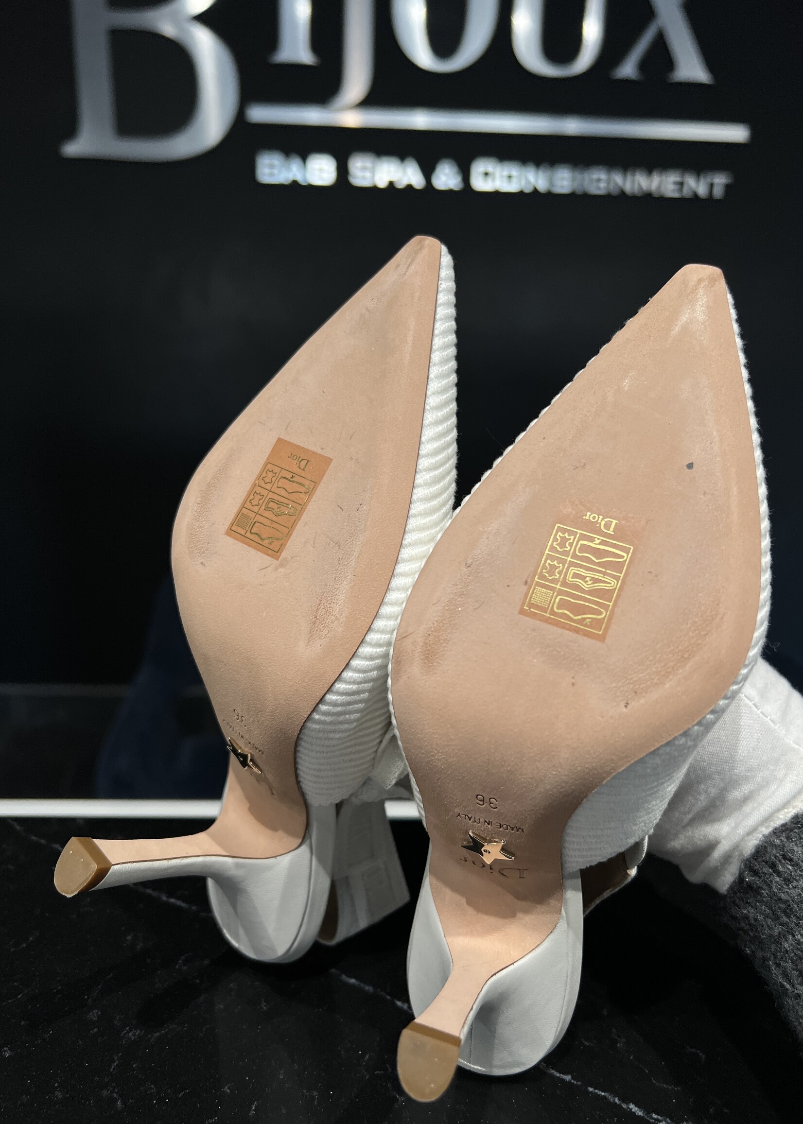 Christian Dior SOLD - Christian Dior Slingback White Heels -36