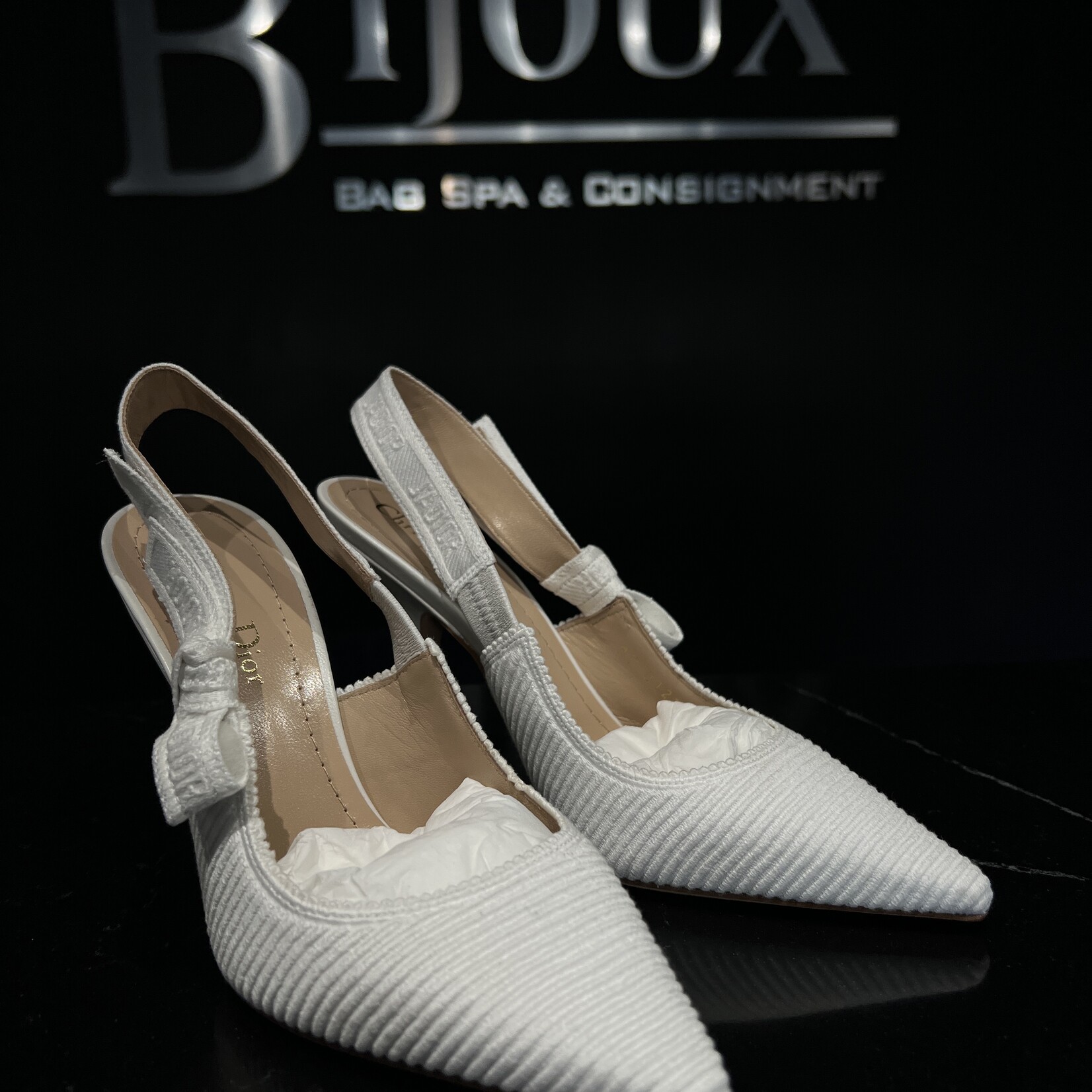 Christian Dior SOLD - Christian Dior Slingback White Heels -36