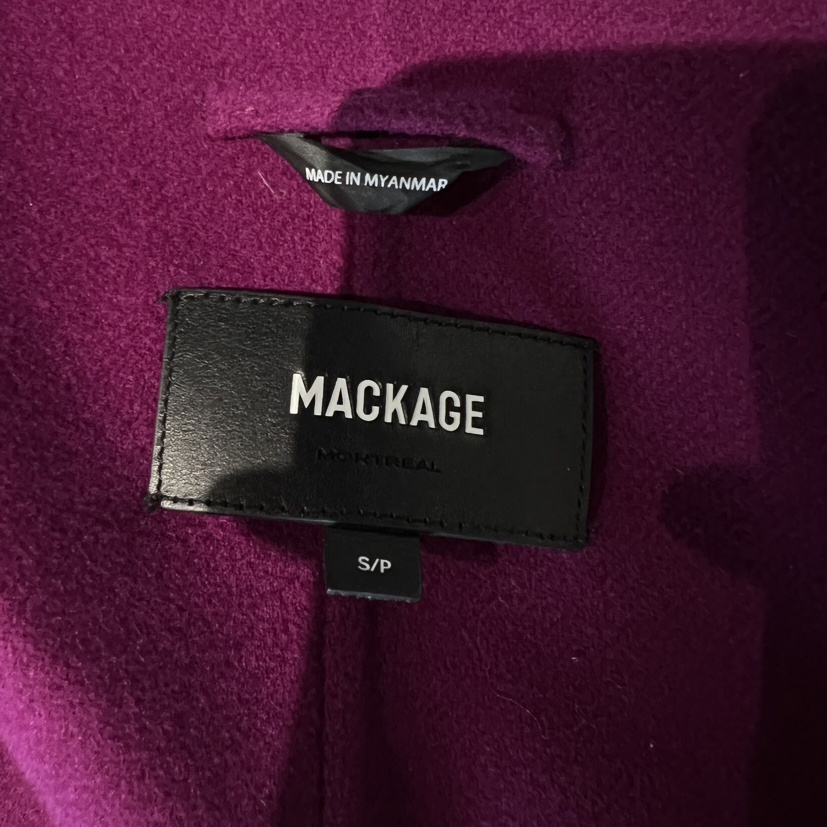 SOLD- Mackage Fuchsia Wrap Jacket