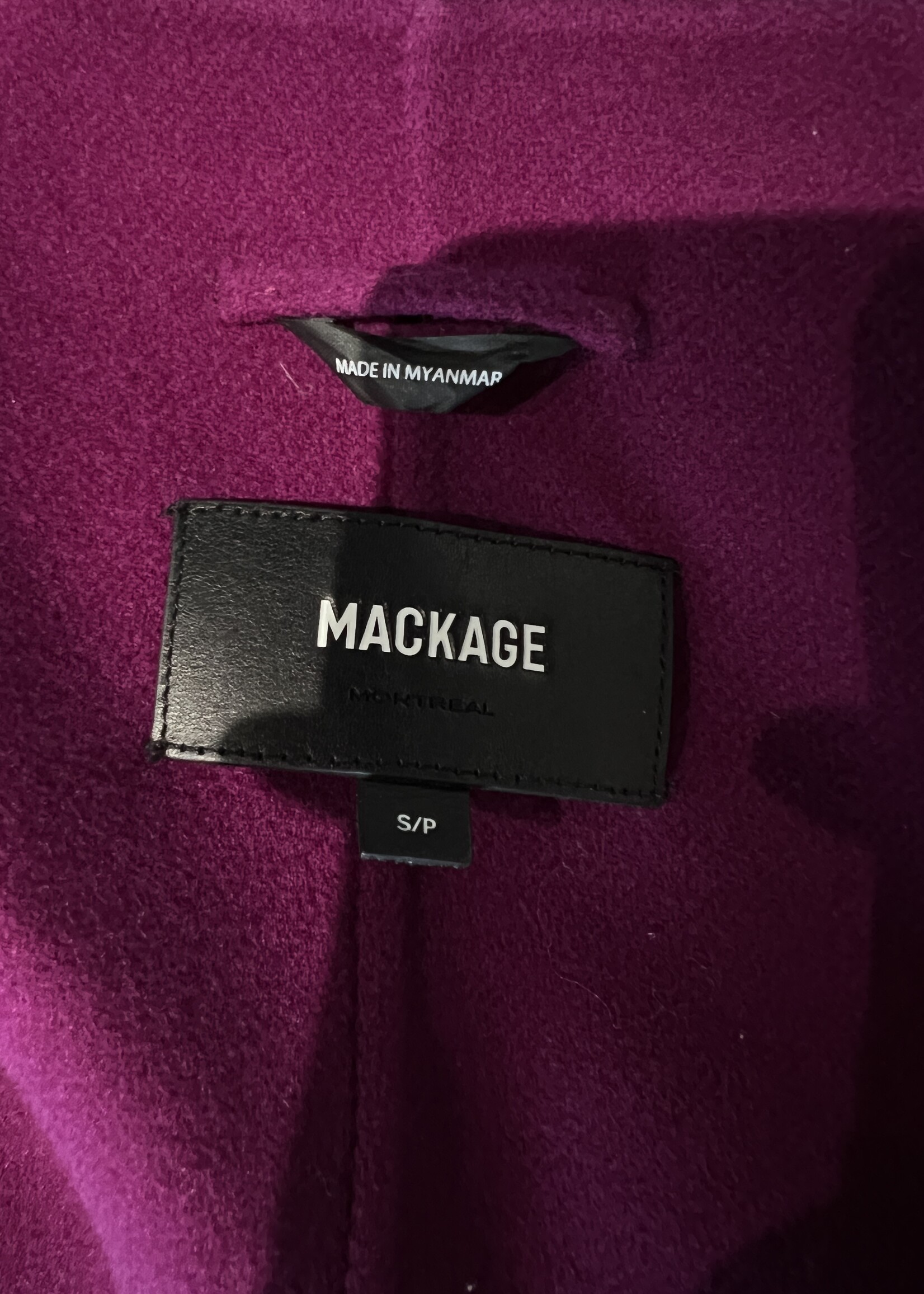 SOLD- Mackage Fuchsia Wrap Jacket