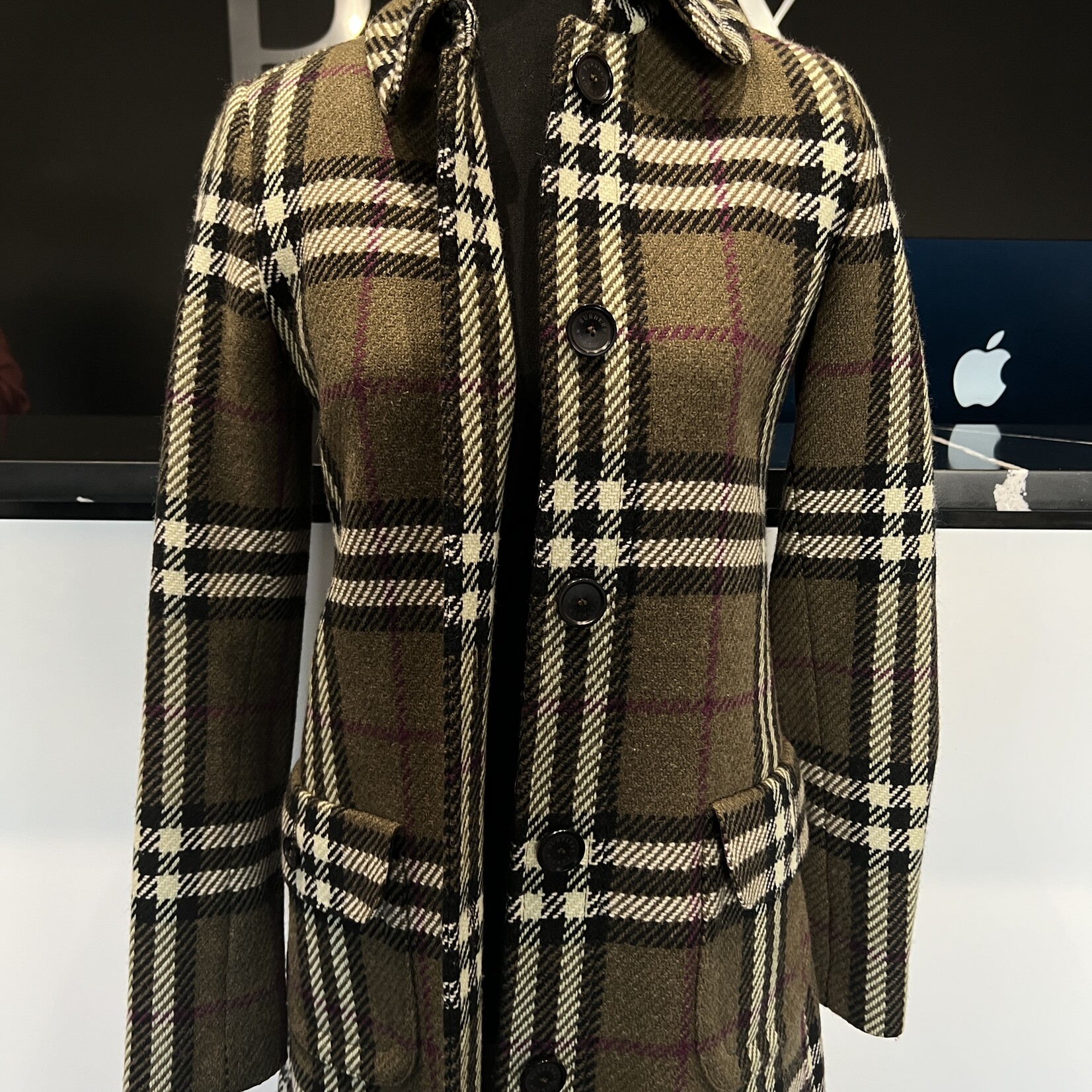 Burberry SOLD - Burberry Green Coat - US 2