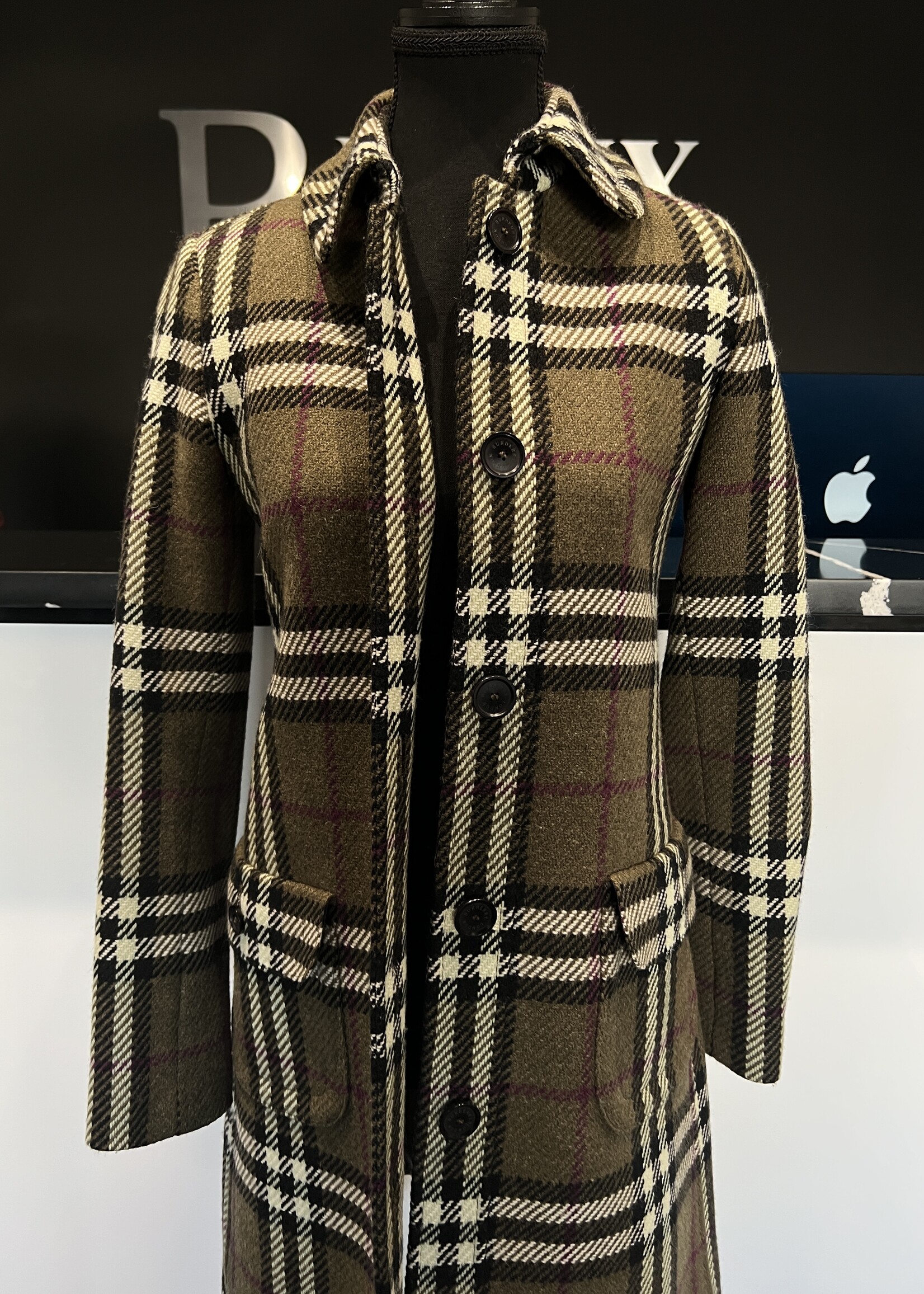 Burberry SOLD - Burberry Green Coat - US 2