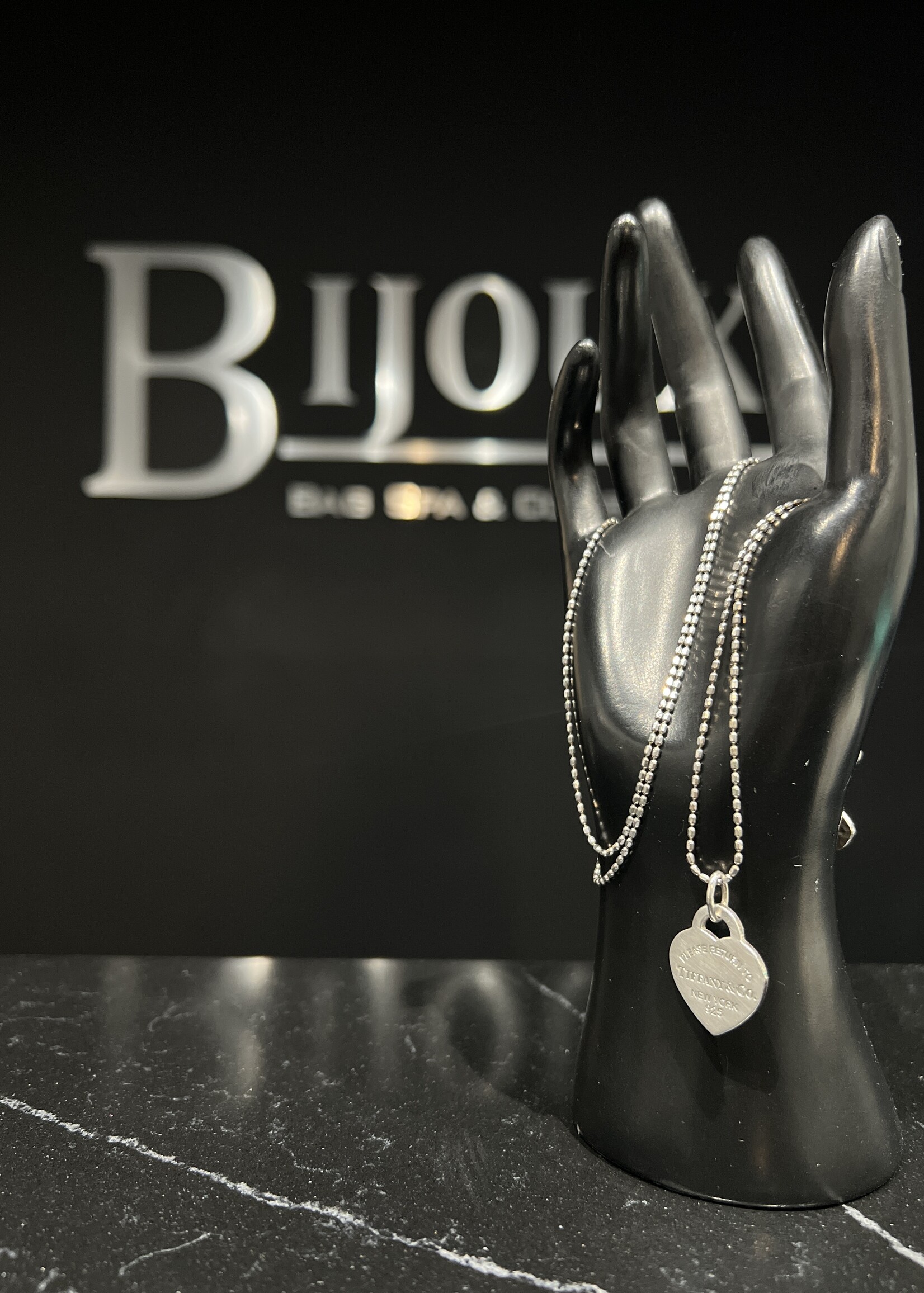 Tiffany & Co SOLD - Tiffany 34" Heart Enamel Necklace