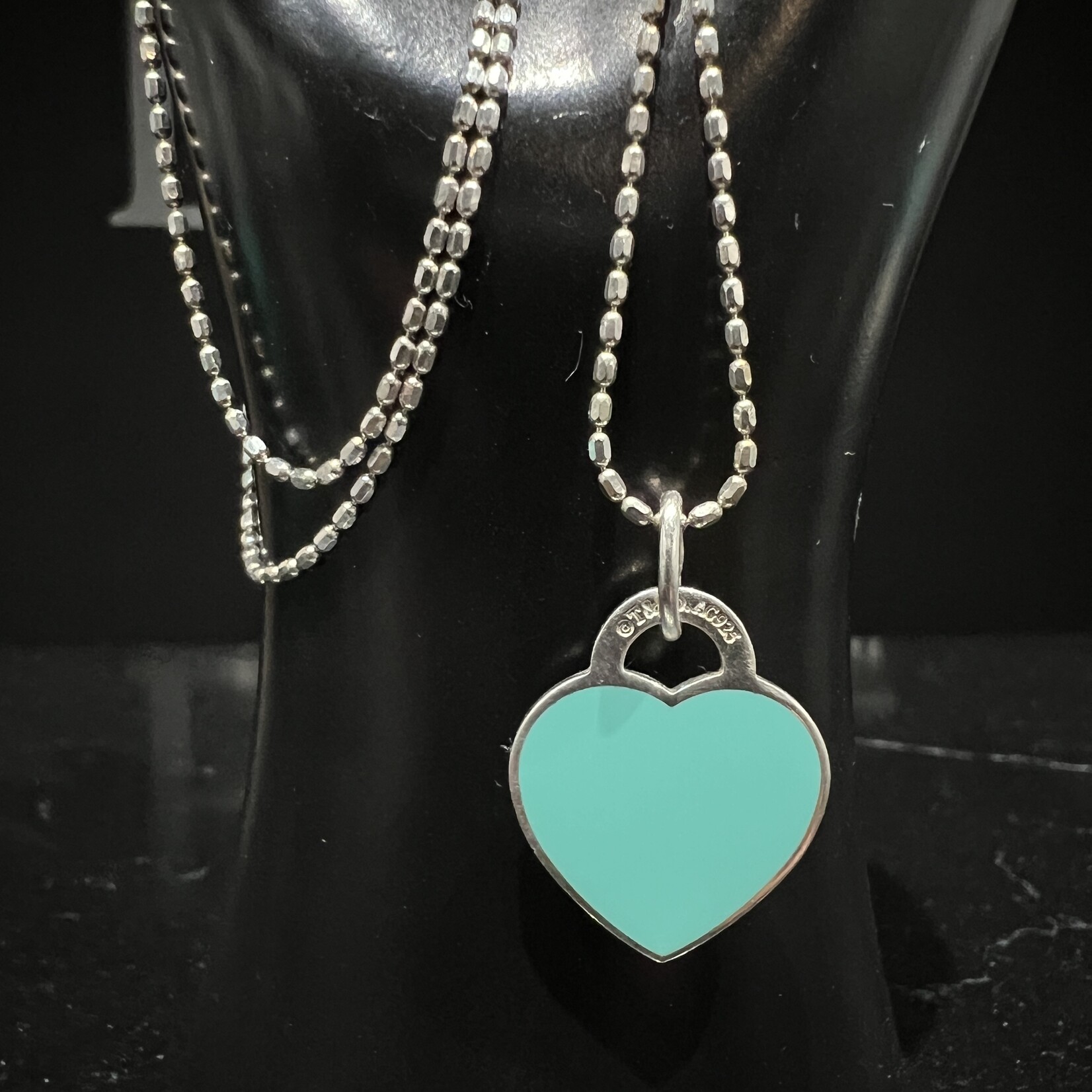 Tiffany & Co SOLD - Tiffany 34" Heart Enamel Necklace