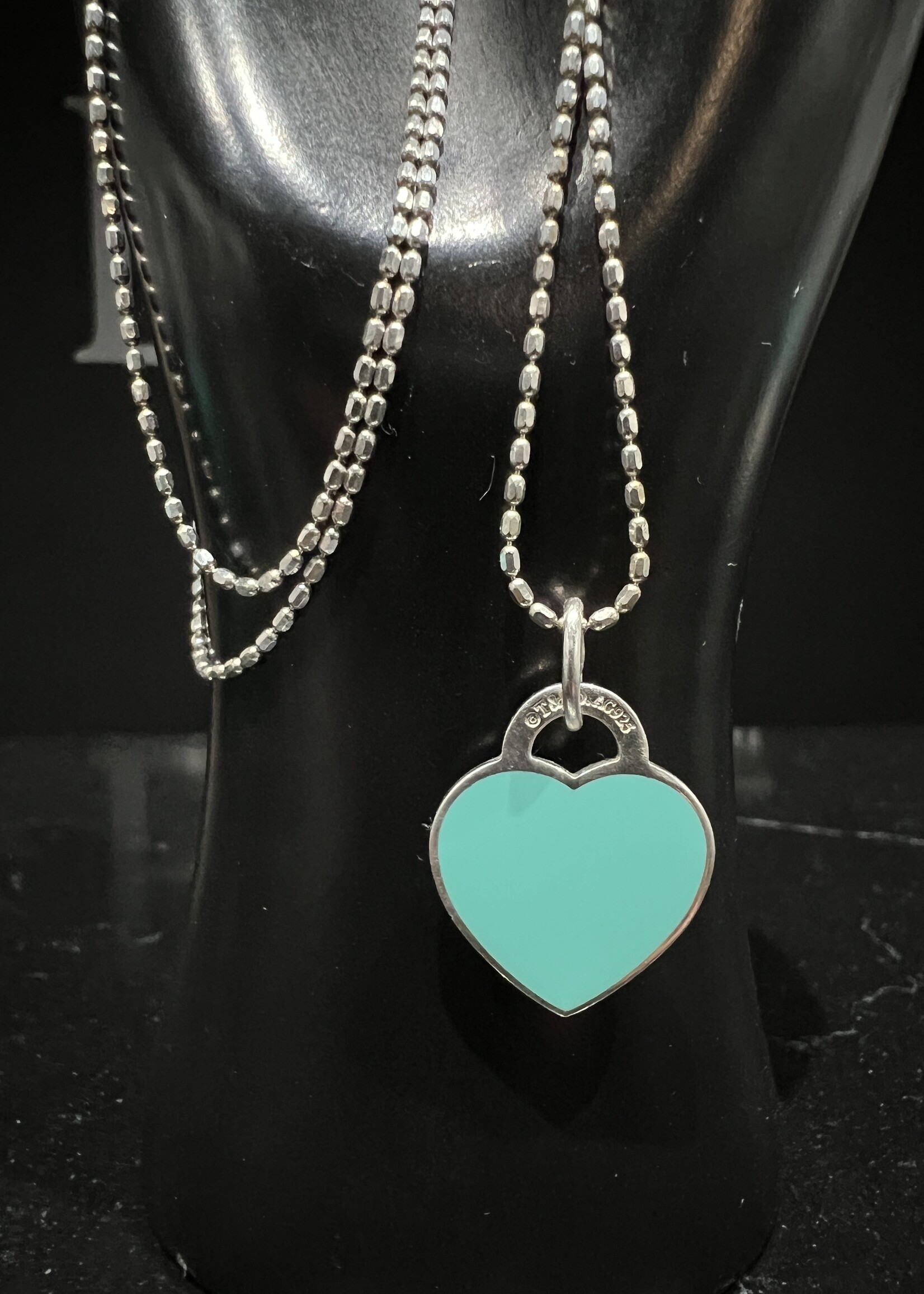 Tiffany & Co SOLD - Tiffany 34" Heart Enamel Necklace