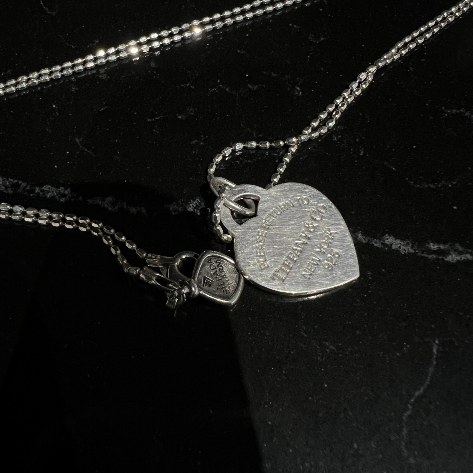 Tiffany & Co SOLD - Tiffany 34" Heart Enamel Necklace