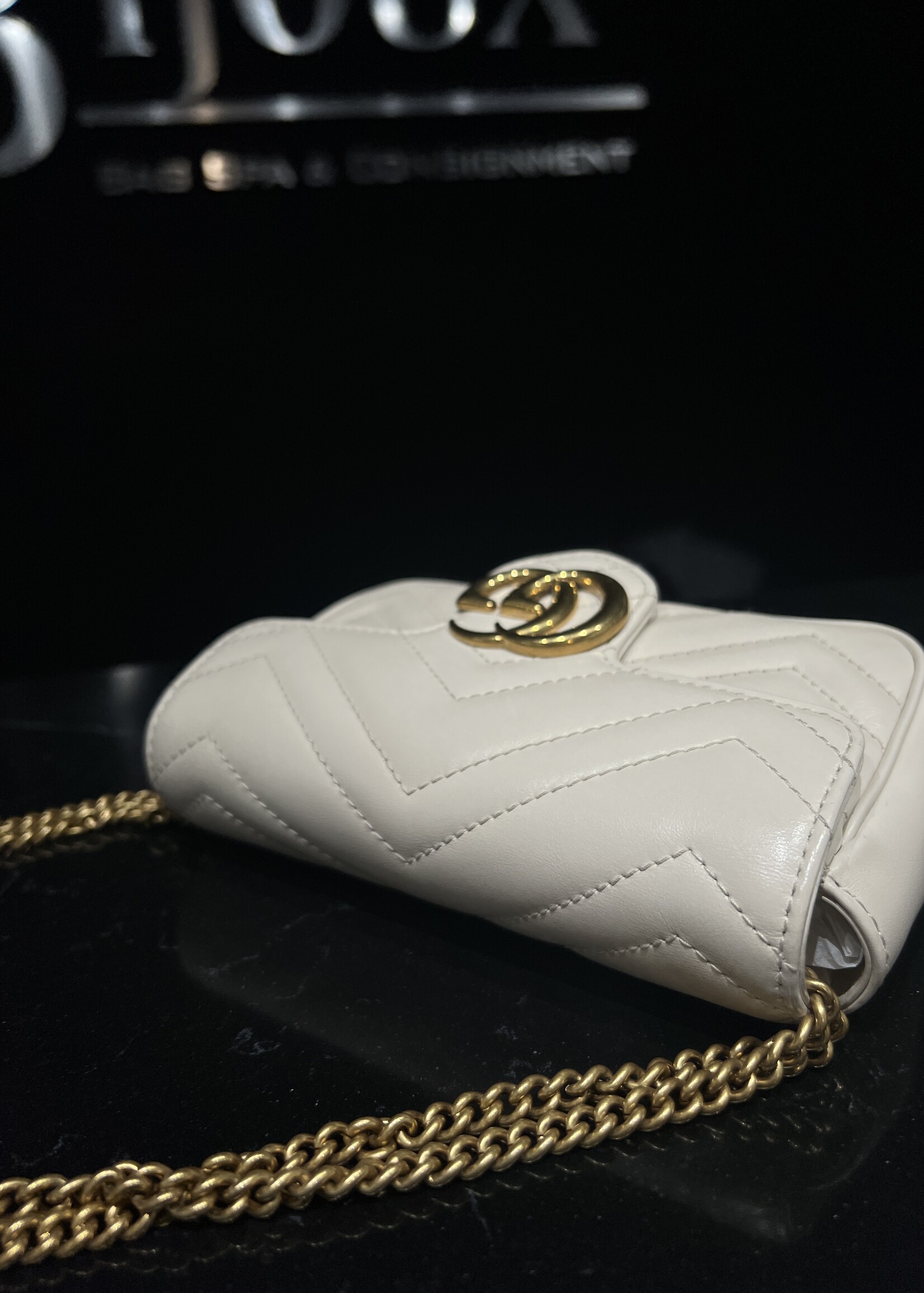 Gucci SOLD - Gucci White Super Mini Marmont Crossbody
