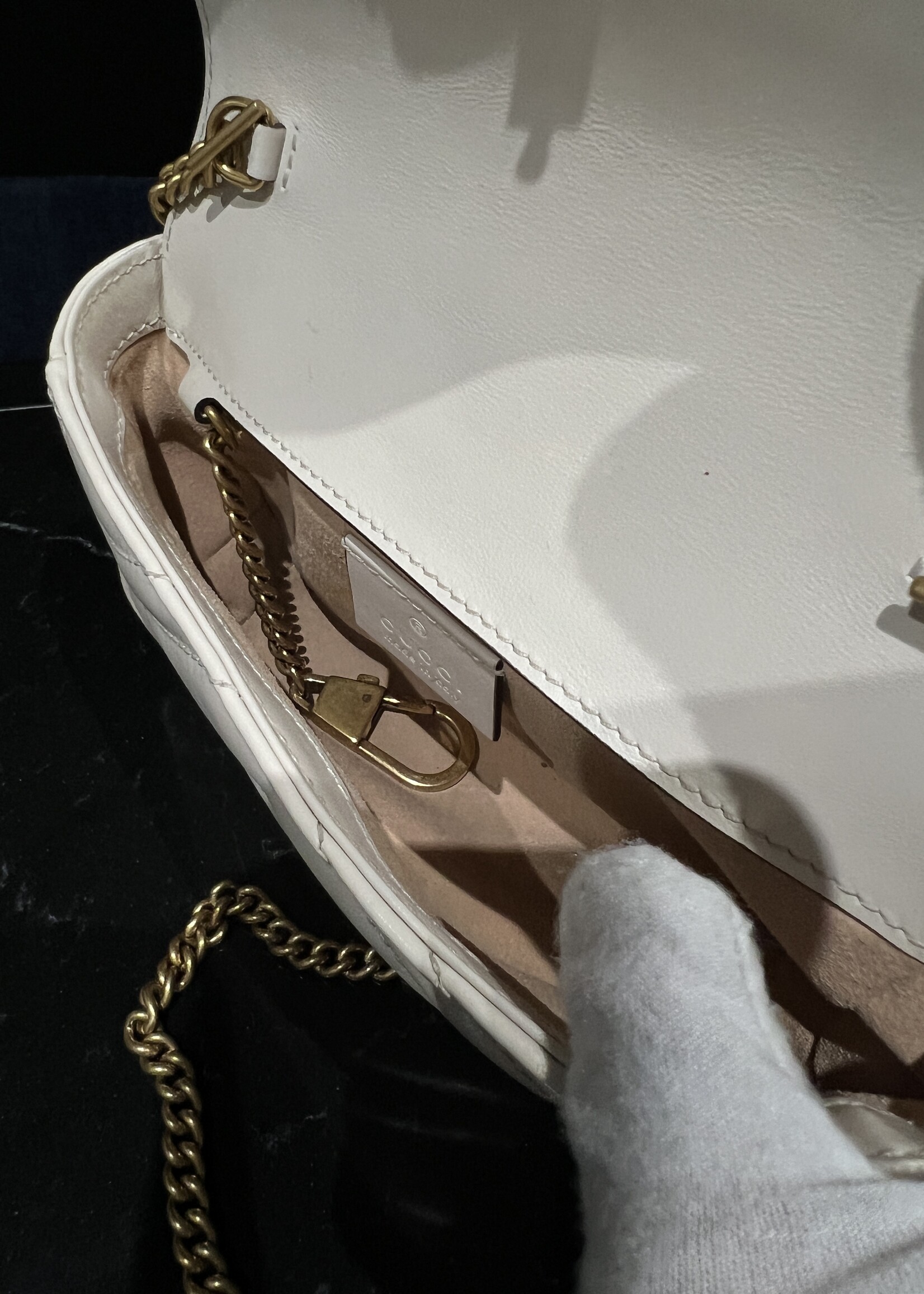 Gucci SOLD - Gucci White Super Mini Marmont Crossbody