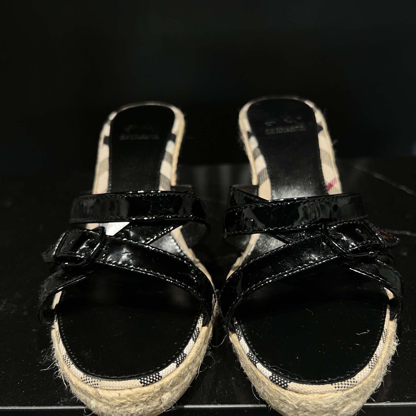 Burberry SOLD- Burberry Patent Wedge 39