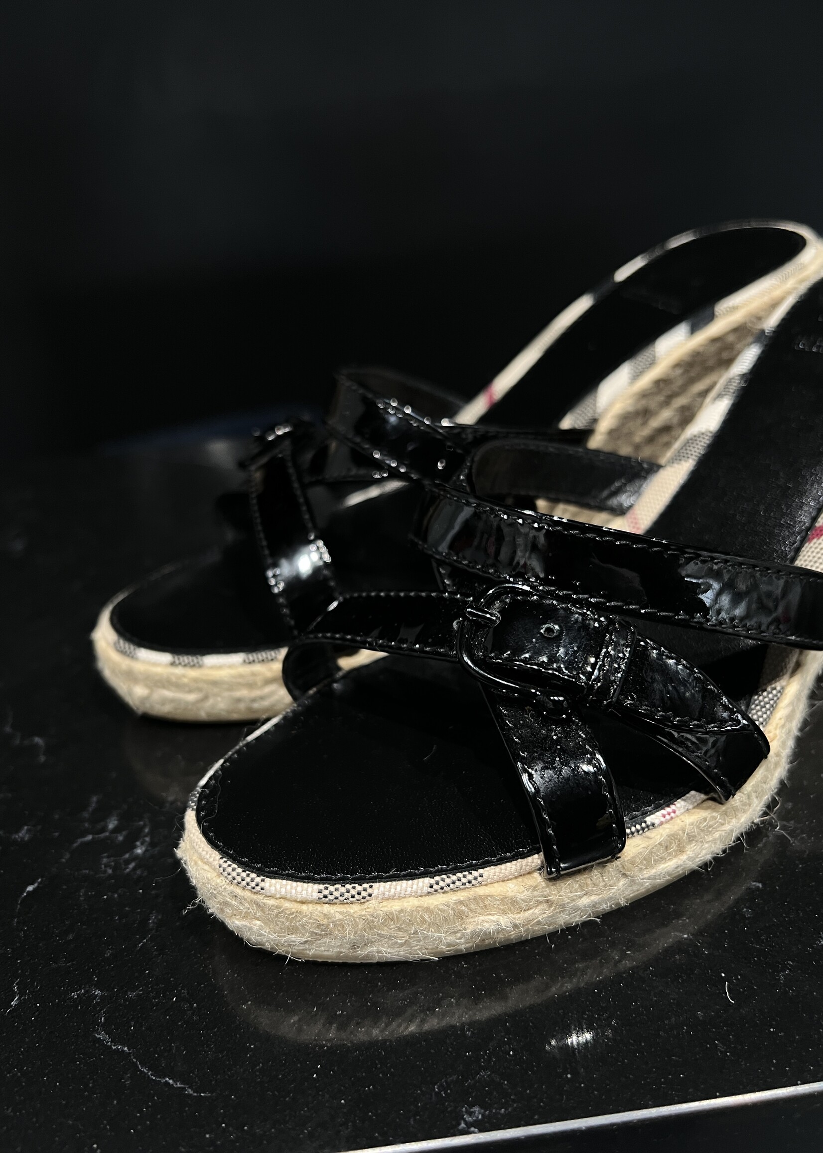 Burberry SOLD- Burberry Patent Wedge 39