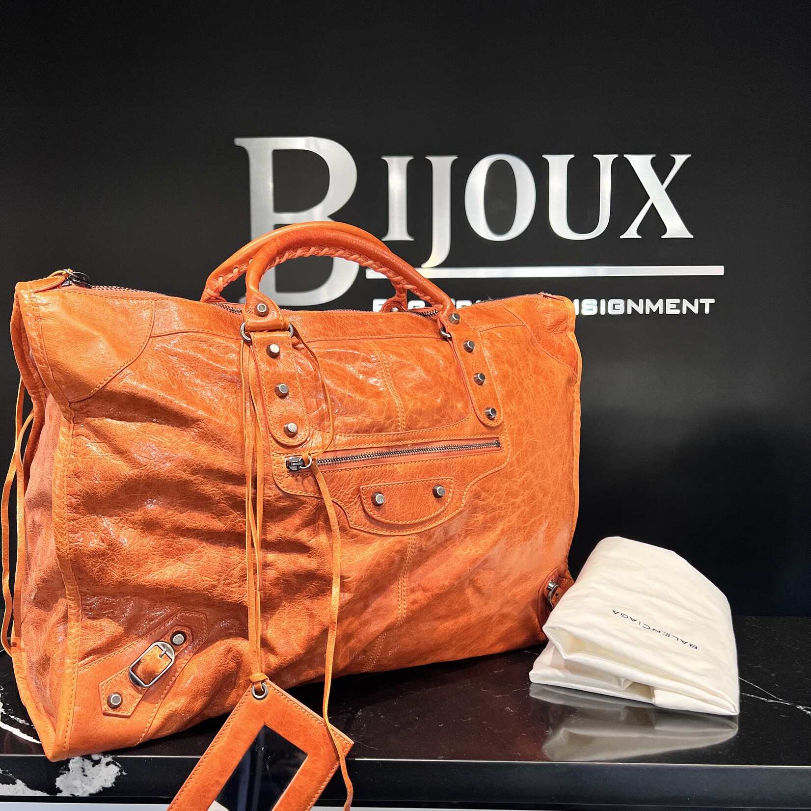 Balenciaga SOLD - Balenciaga Orange City Bag Extra Large