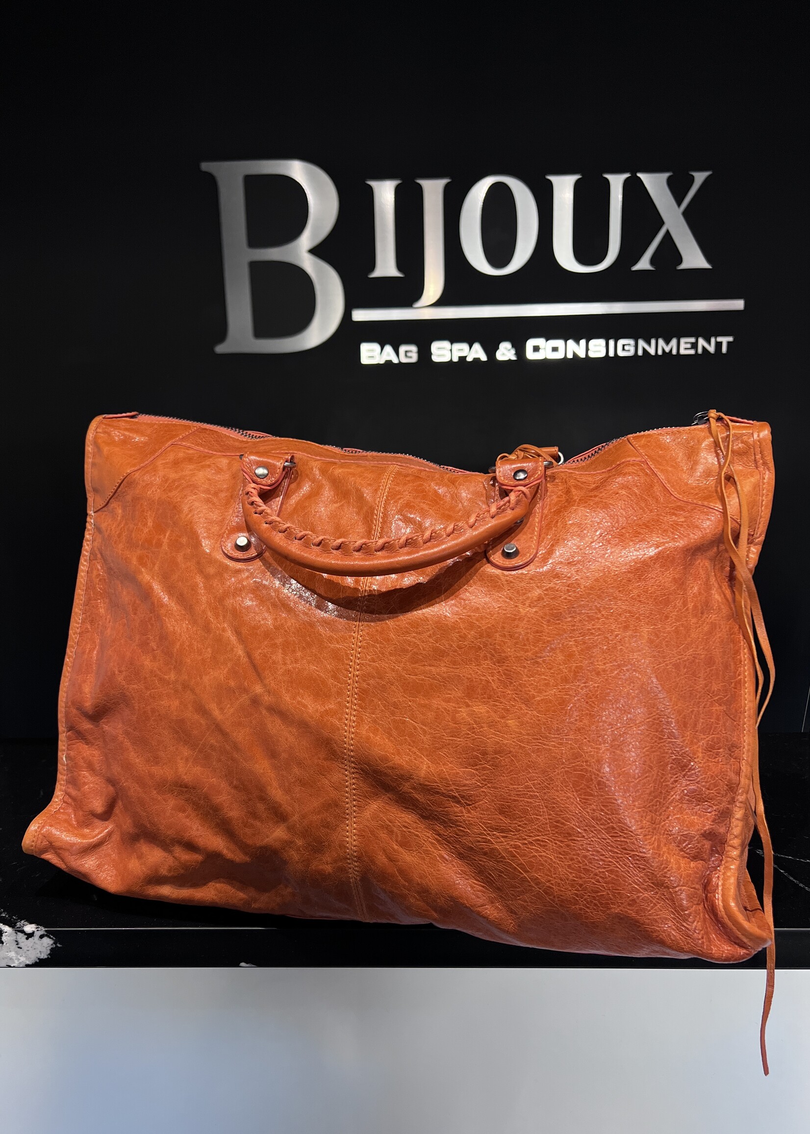 Balenciaga SOLD - Balenciaga Orange City Bag Extra Large