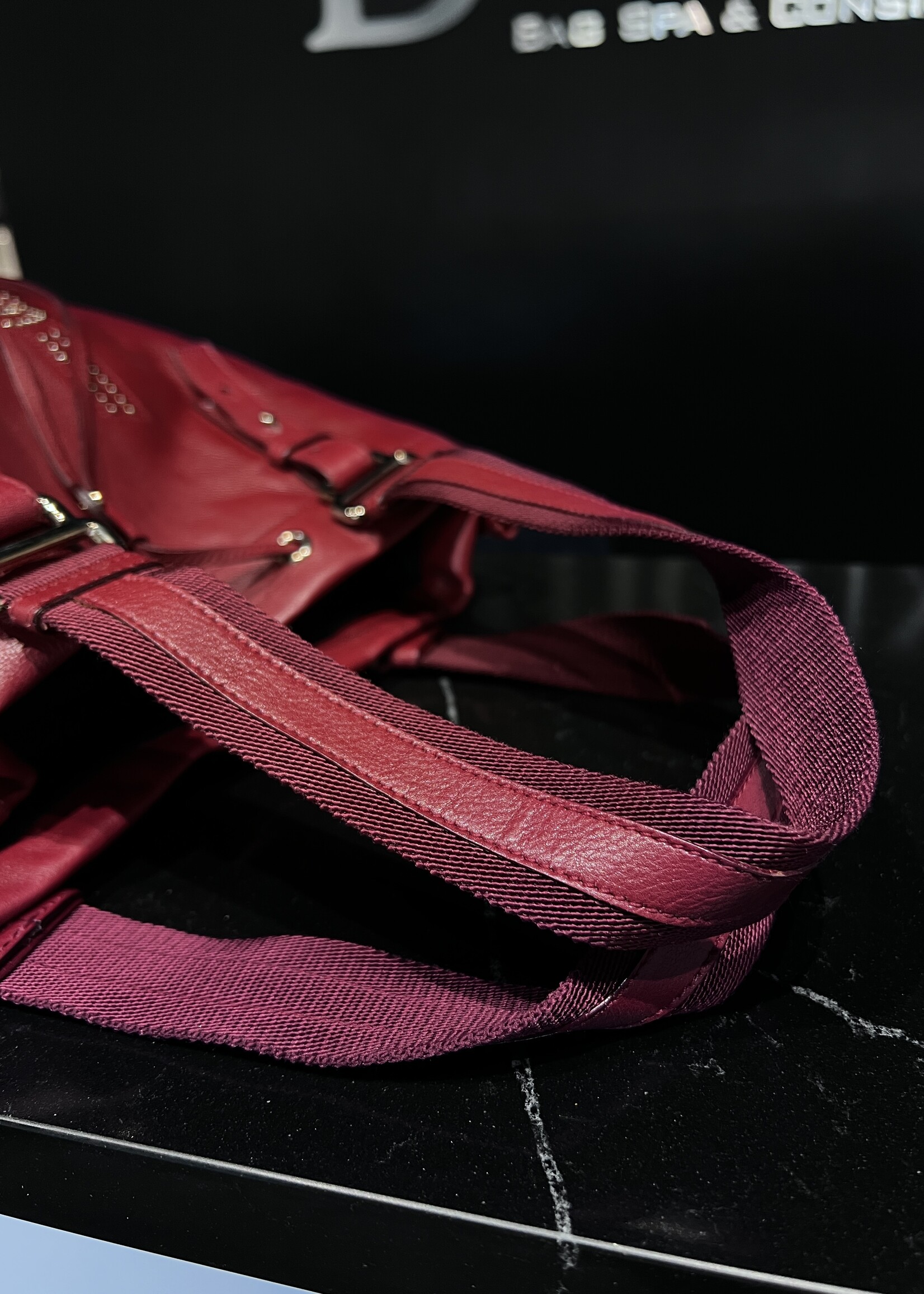 Saint Laurent SOLD- Saint Laurent  Studded Kahala Sac Red Tote