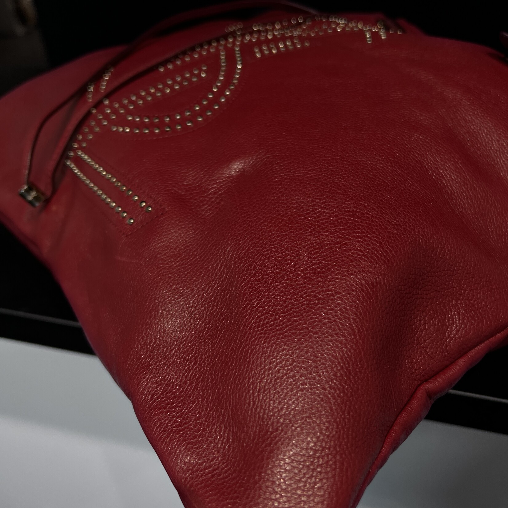 Saint Laurent SOLD- Saint Laurent  Studded Kahala Sac Red Tote