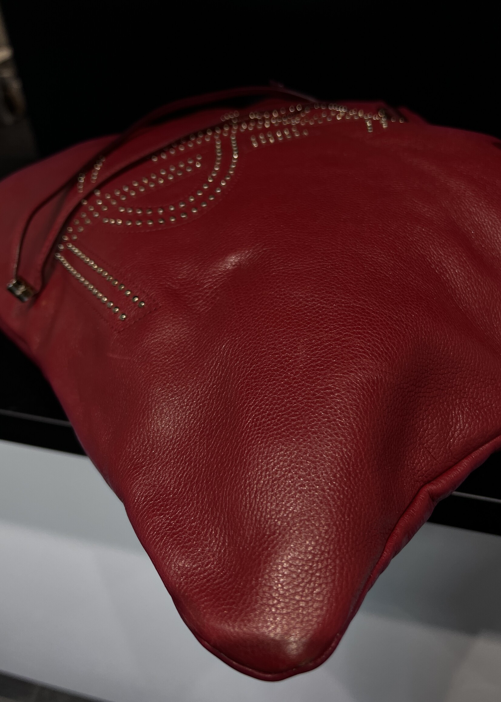 Saint Laurent SOLD- Saint Laurent  Studded Kahala Sac Red Tote