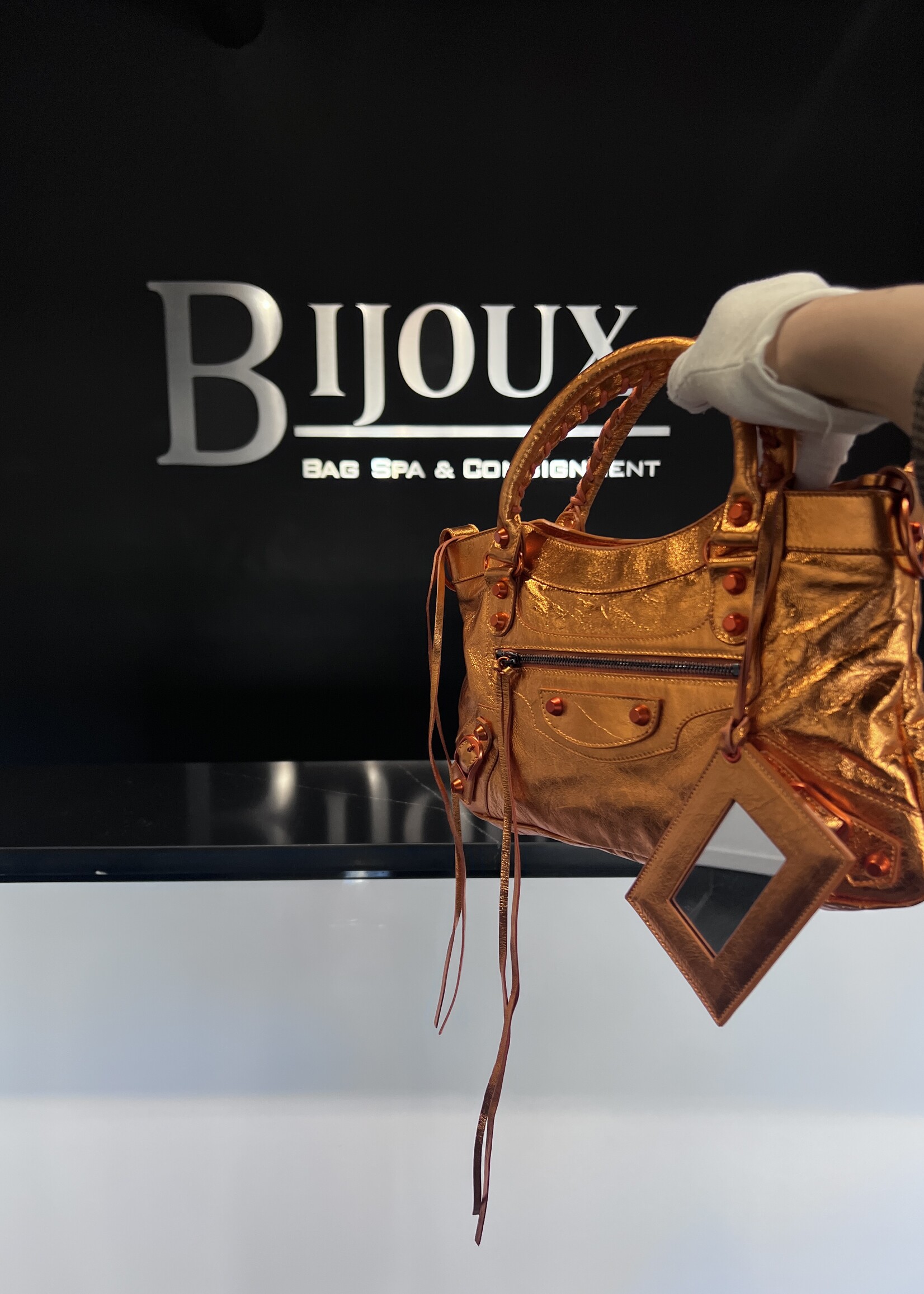 Balenciaga SOLD - Balenciaga Small Orange Metallic