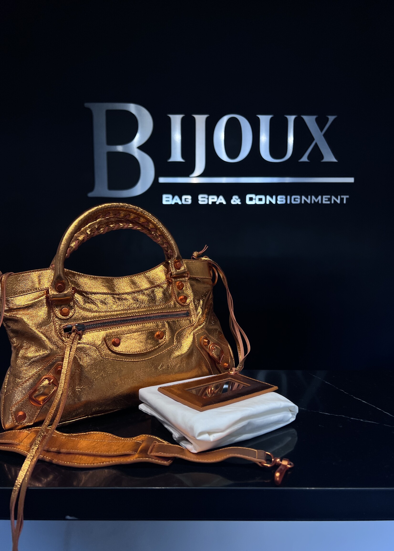 Balenciaga SOLD - Balenciaga Small Orange Metallic