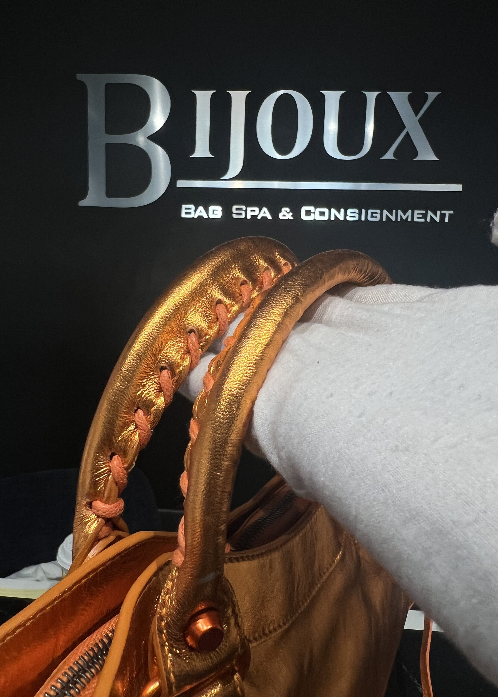 Balenciaga SOLD - Balenciaga Small Orange Metallic