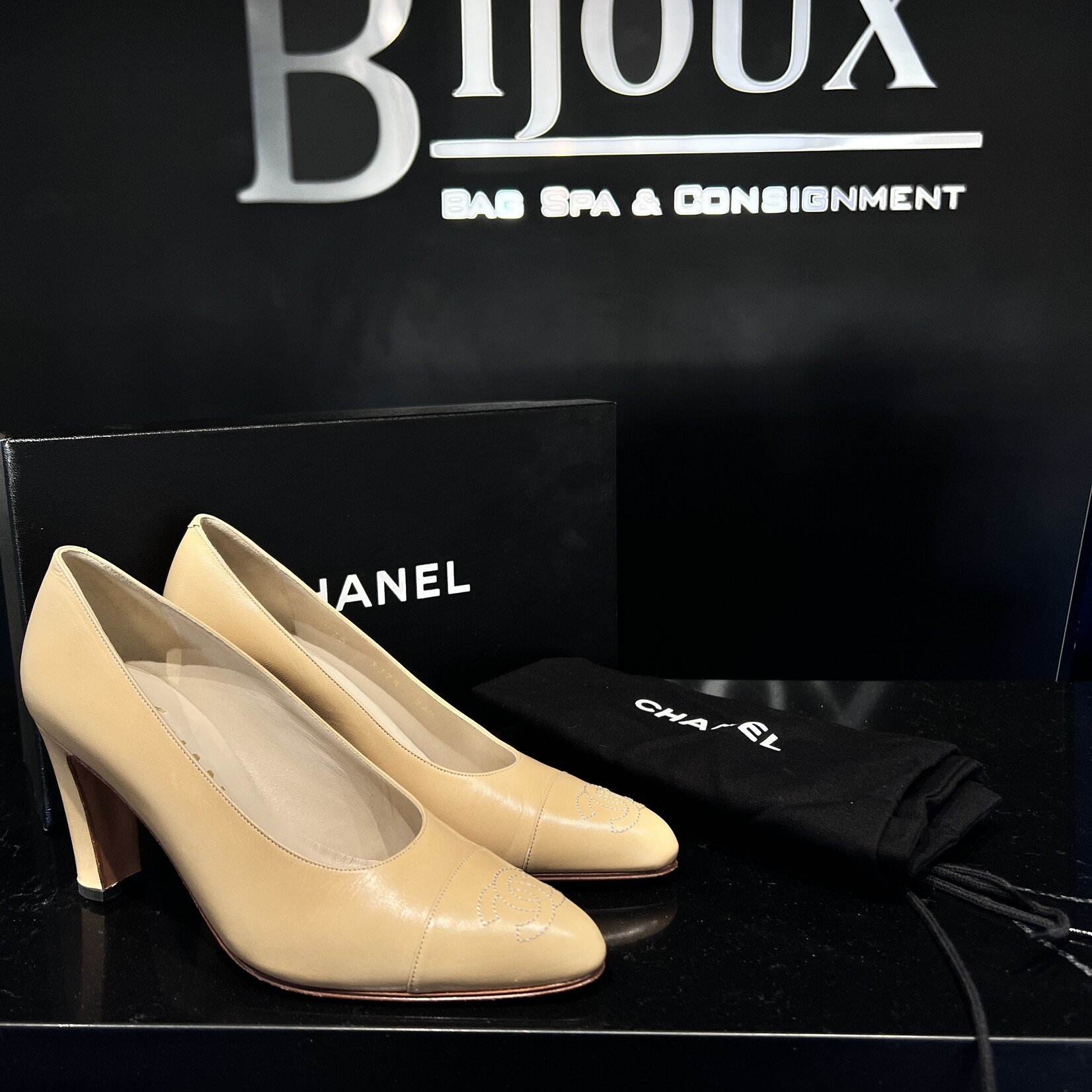 Chanel Chanel Embossed Pumps