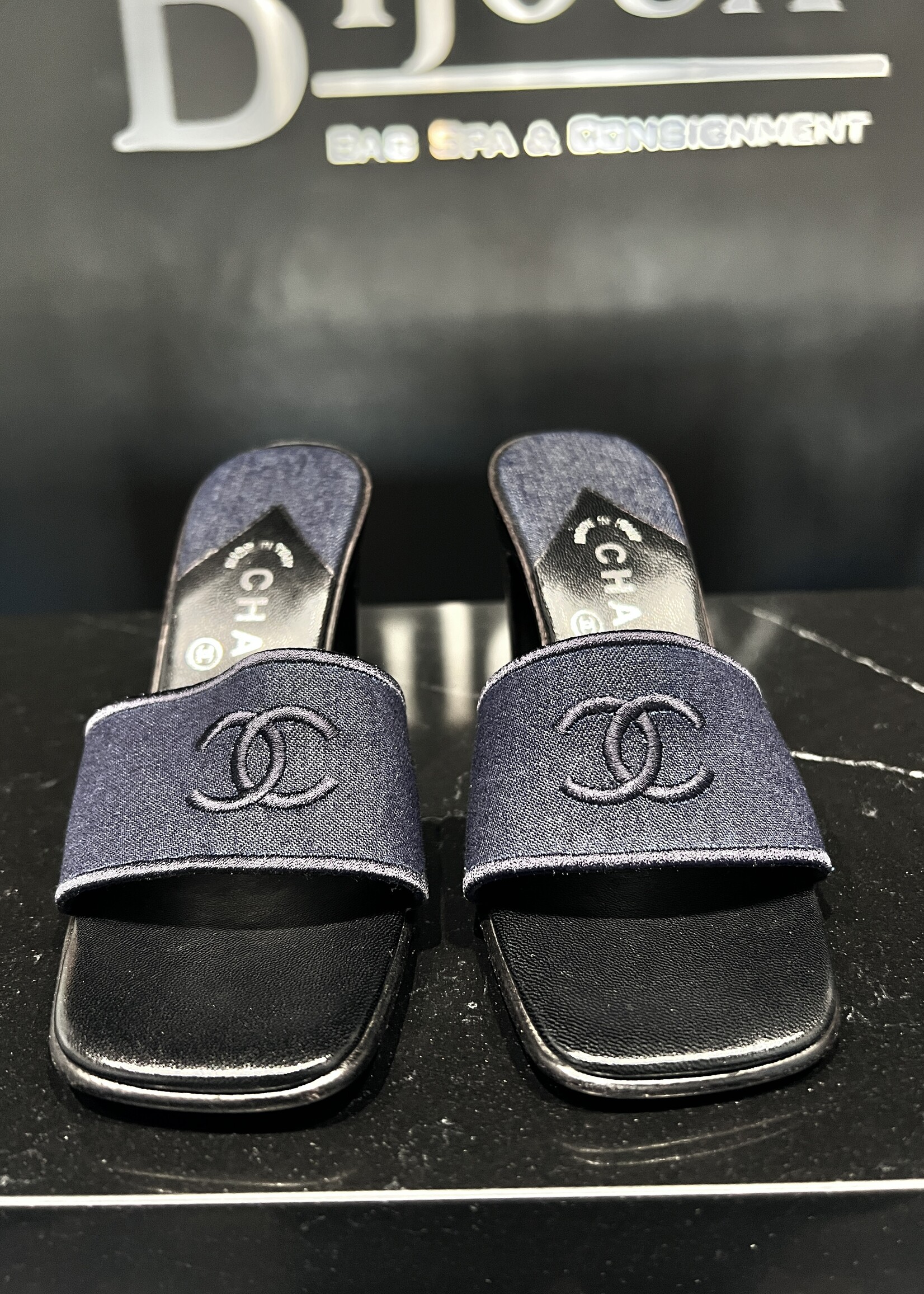 Chanel SOLD - Chanel Denim Mules 5.5