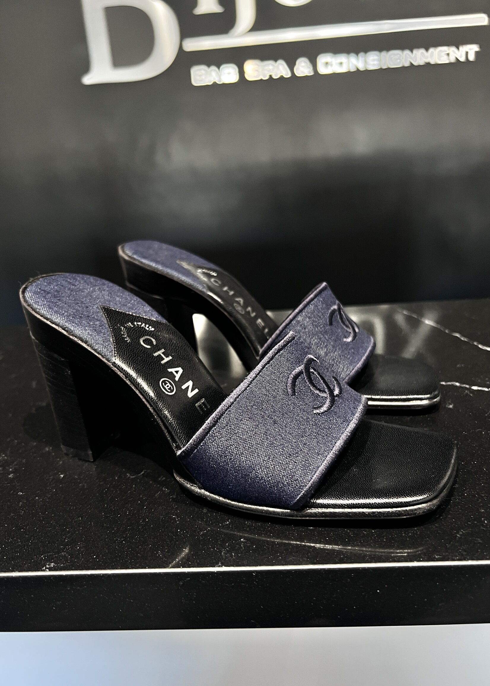 Chanel SOLD - Chanel Denim Mules 5.5