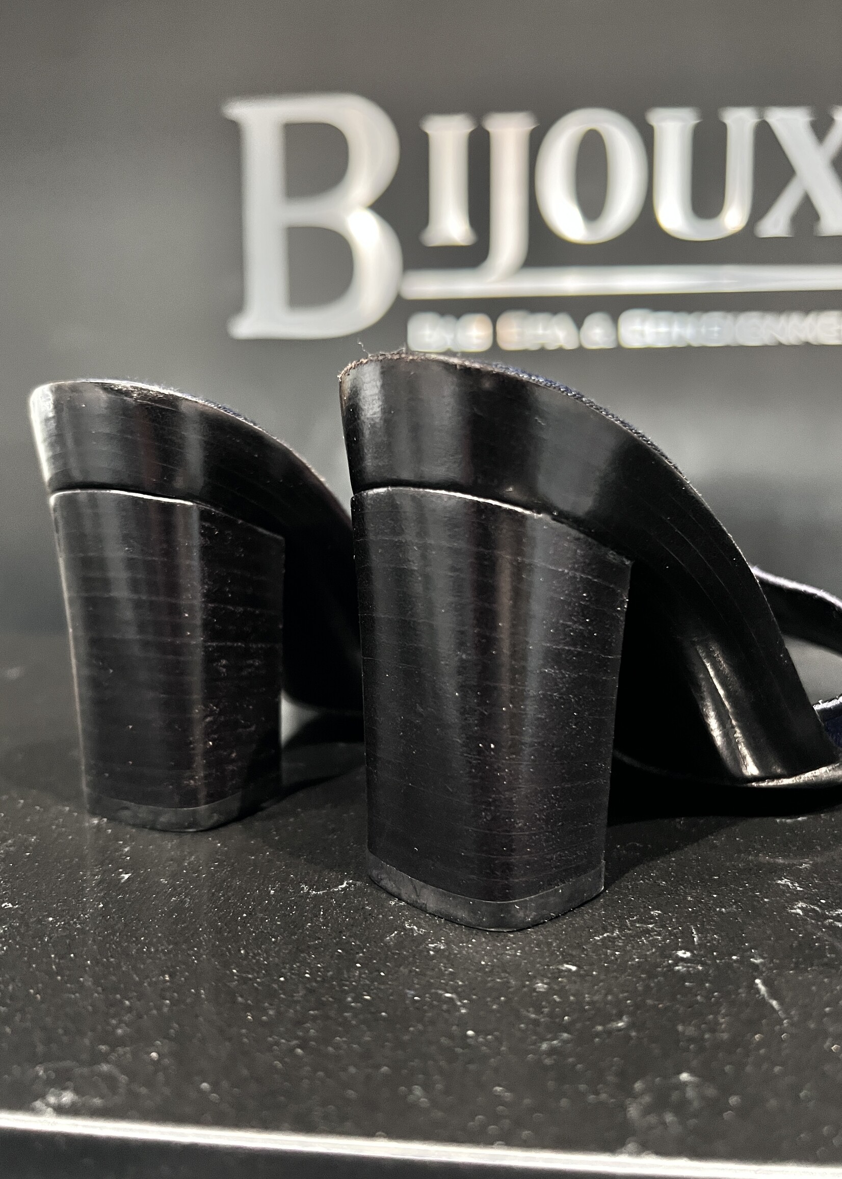 Chanel SOLD - Chanel Denim Mules 5.5