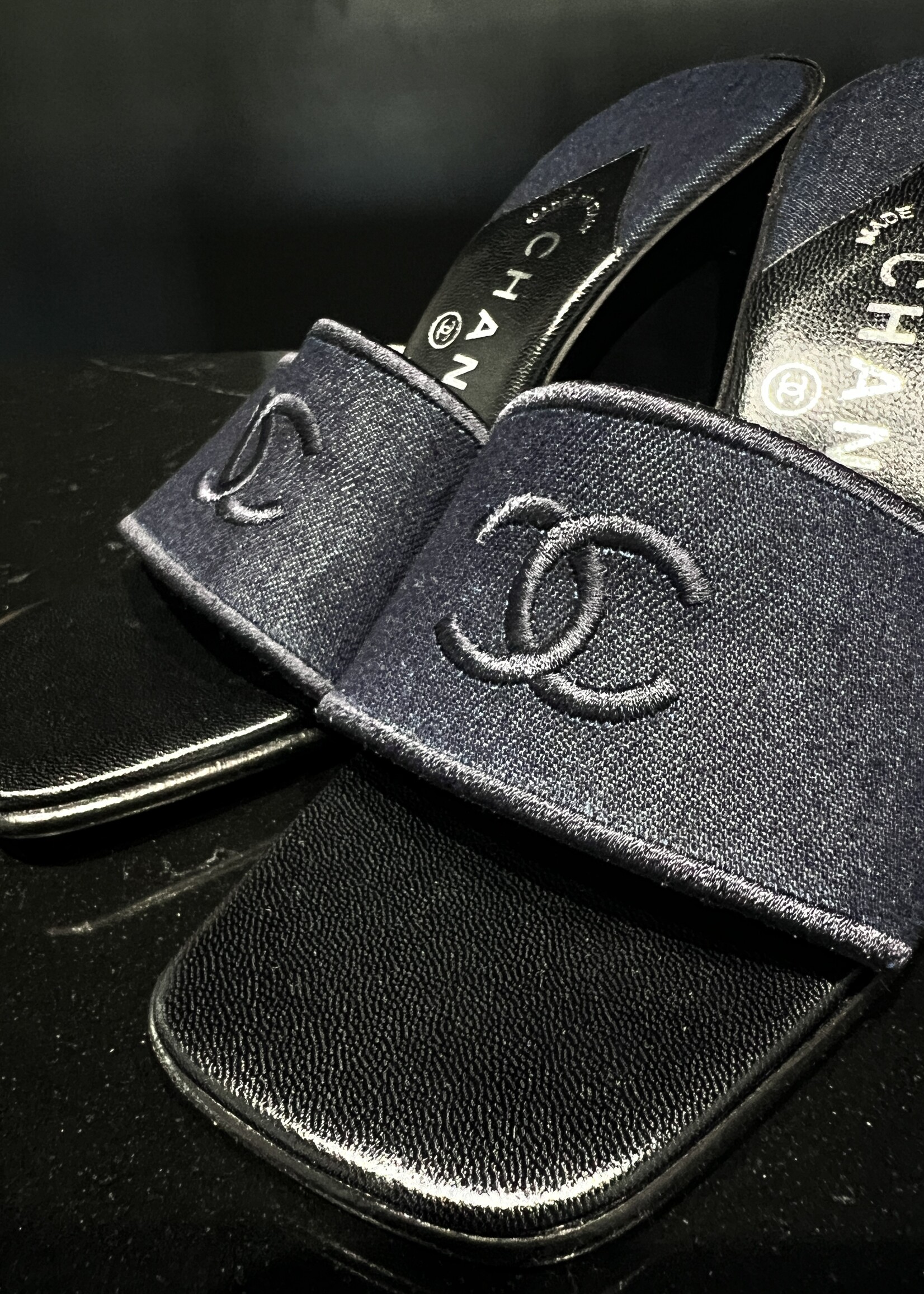 Chanel SOLD - Chanel Denim Mules 5.5