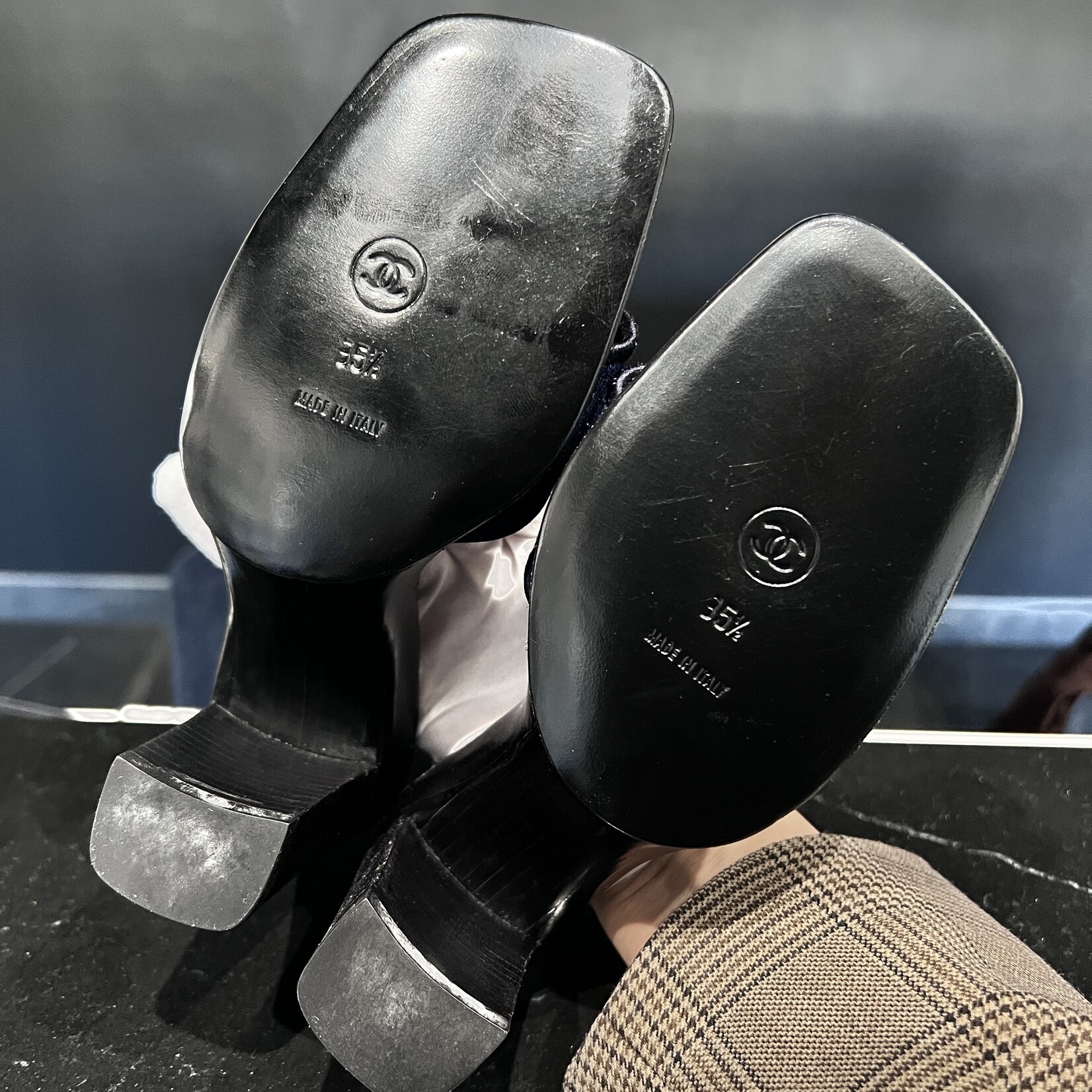 Chanel SOLD - Chanel Denim Mules 5.5