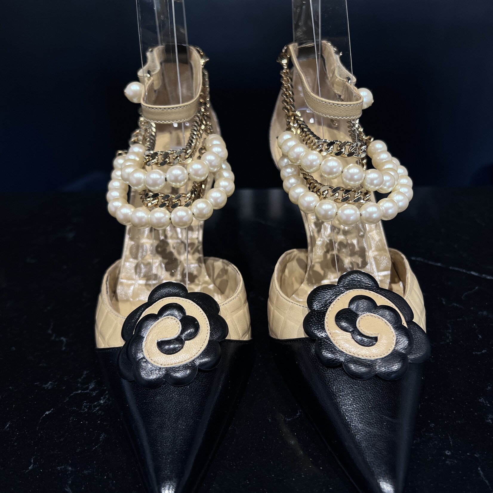 Chanel SOLD - Chanel Pearl Heels 35