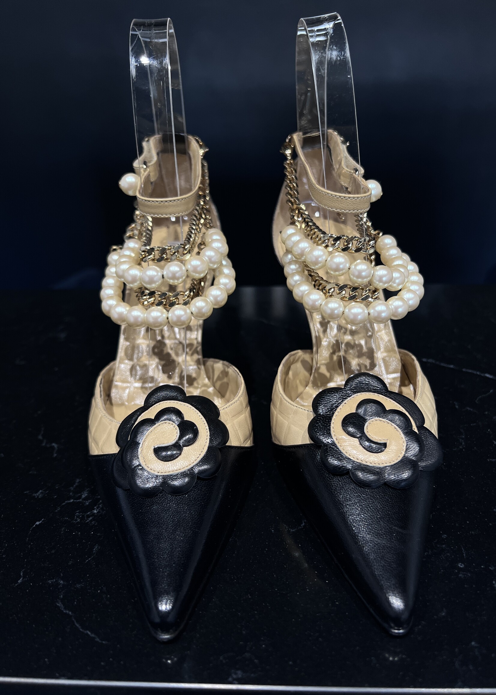 Chanel SOLD - Chanel Pearl Heels 35