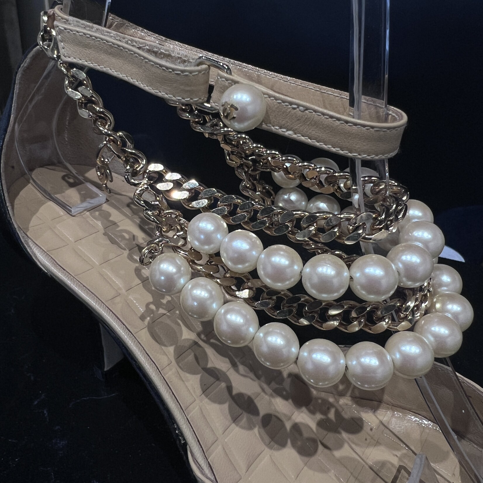 Chanel SOLD - Chanel Pearl Heels 35