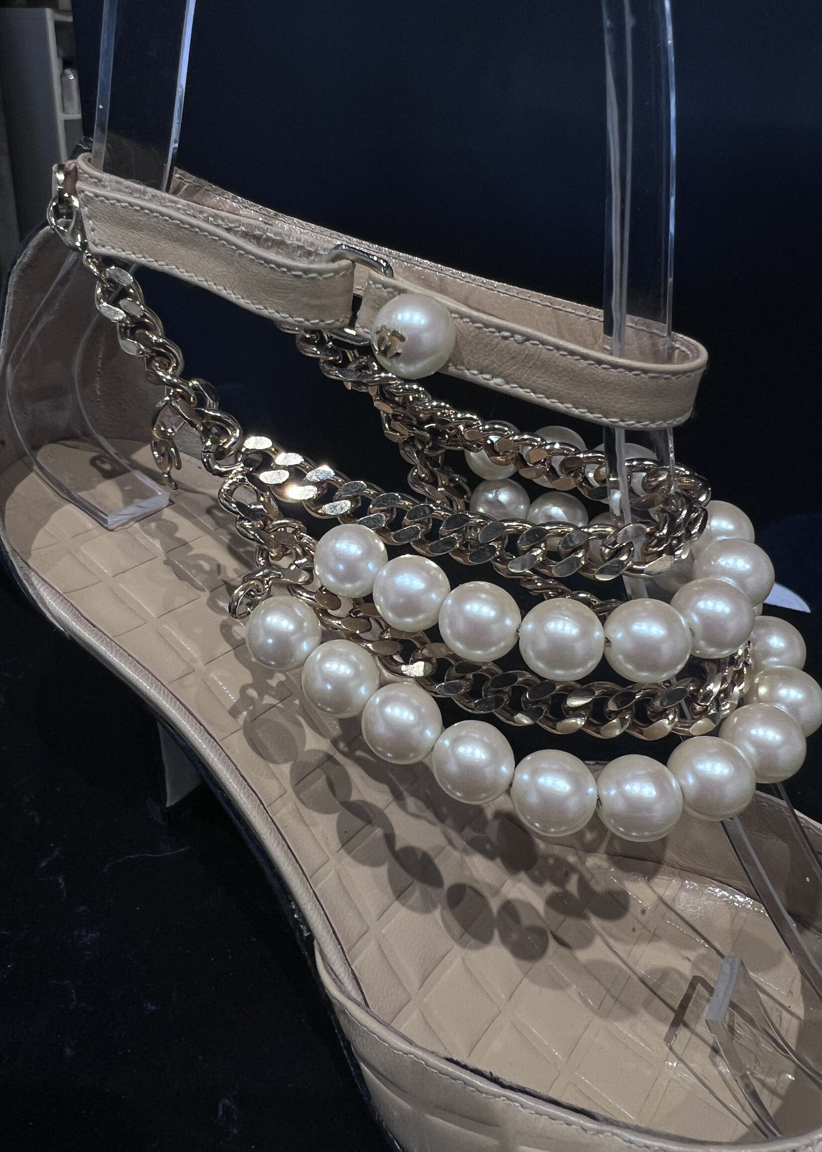 Chanel SOLD - Chanel Pearl Heels 35