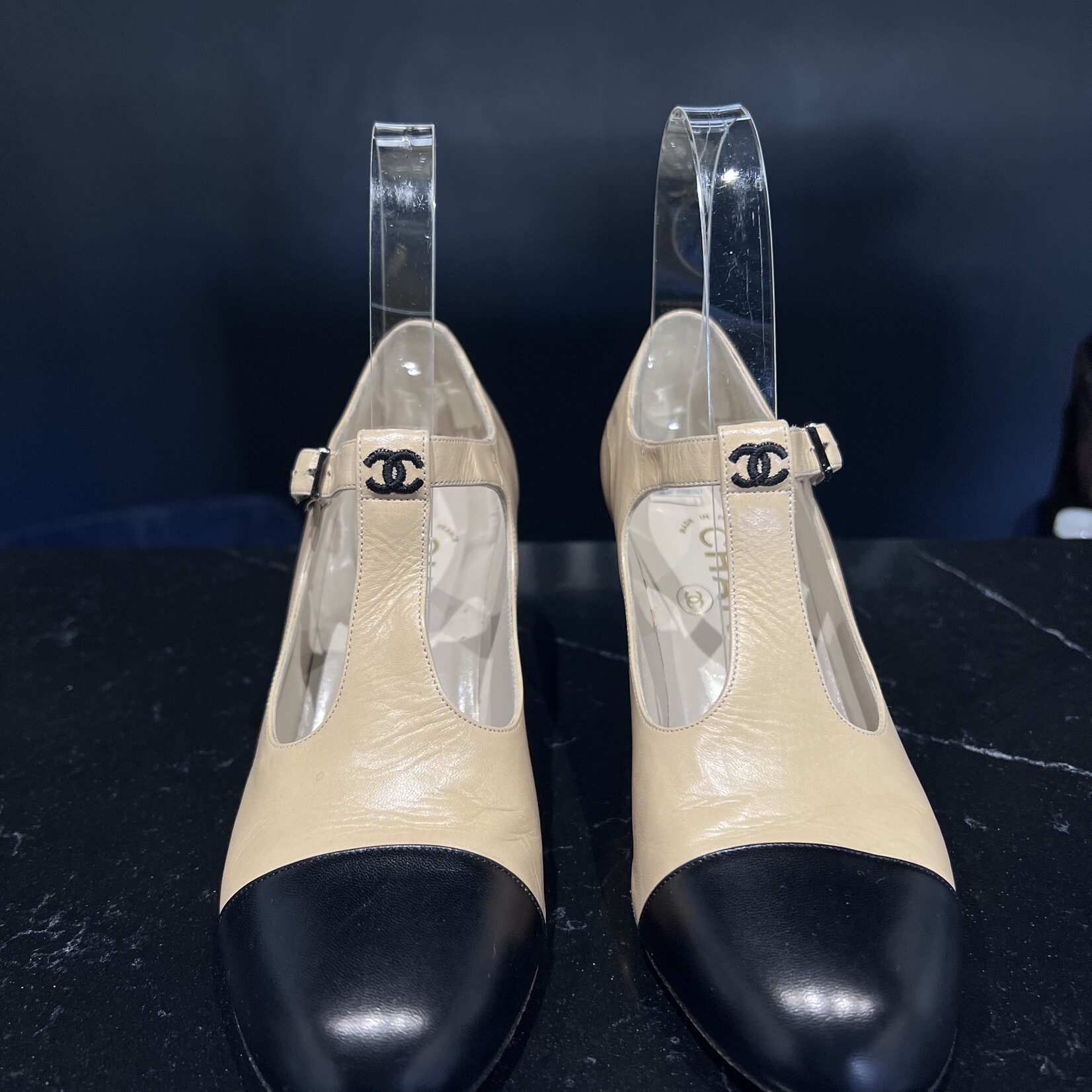 Chanel Chanel Rounded T-Strap Pumps 35.5