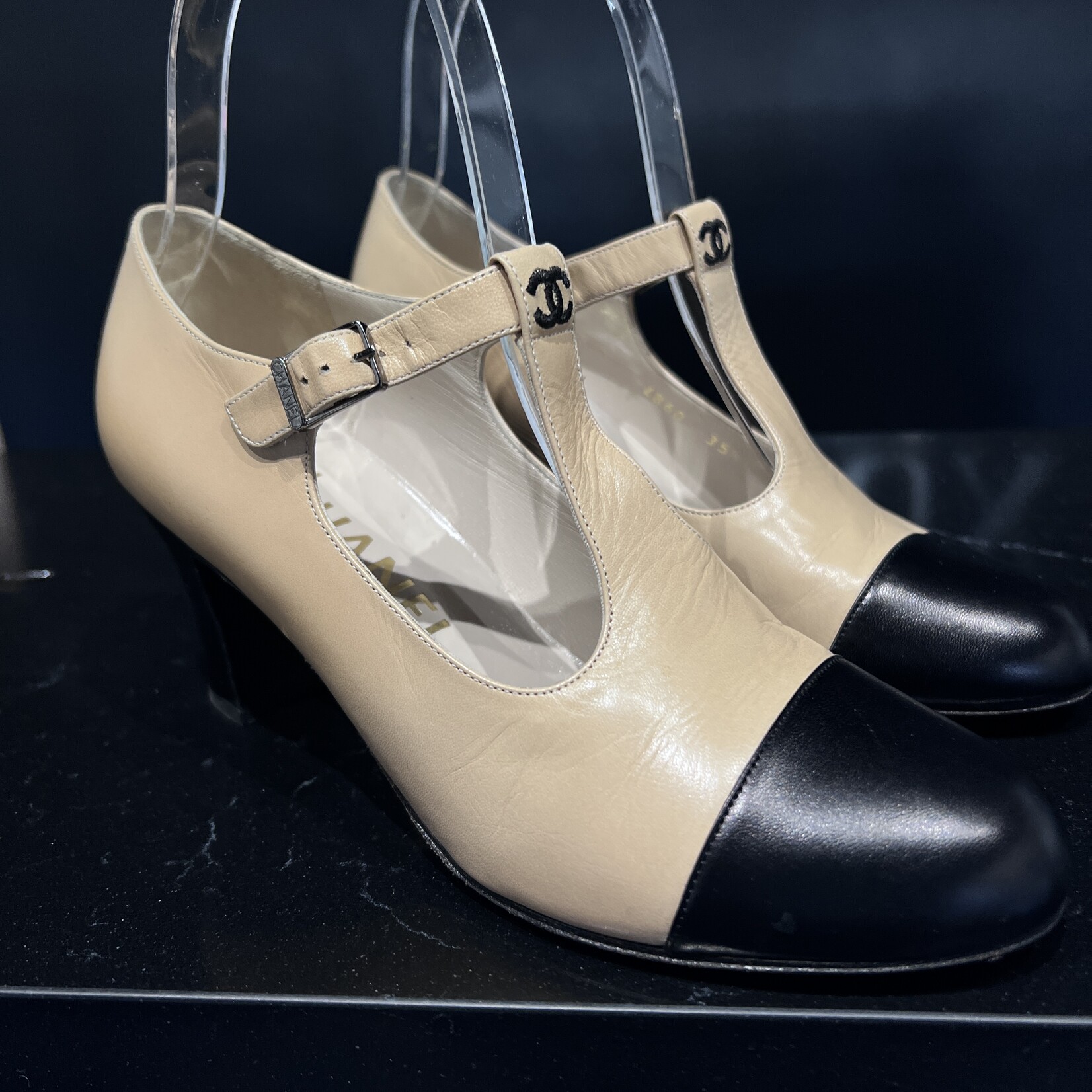 Chanel Chanel Rounded T-Strap Pumps 35.5